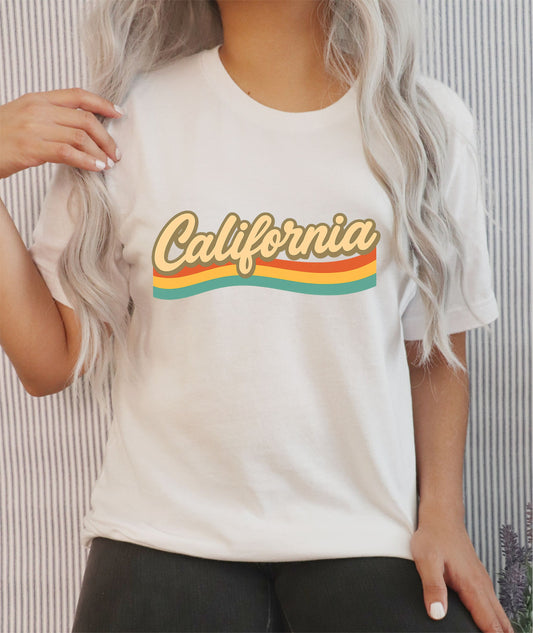 California T-Shirt – Vintage State Graphic Tee, West Coast Beach Sunset Shirt, Summer Travel Souvenir Top for Men and Women - 29 july
