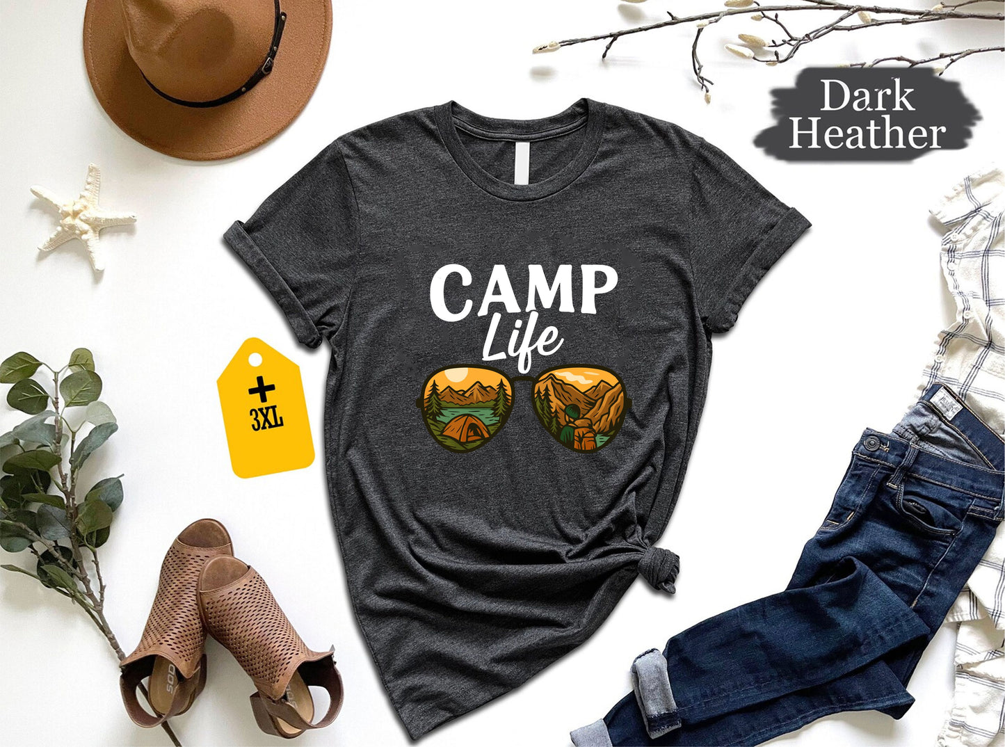 Camp Life T-Shirt – Retro Outdoor Adventure Tee, Funny Camper Gift Shirt, Unisex Hiking Nature Lover Top, Tent Camping Family Graphic