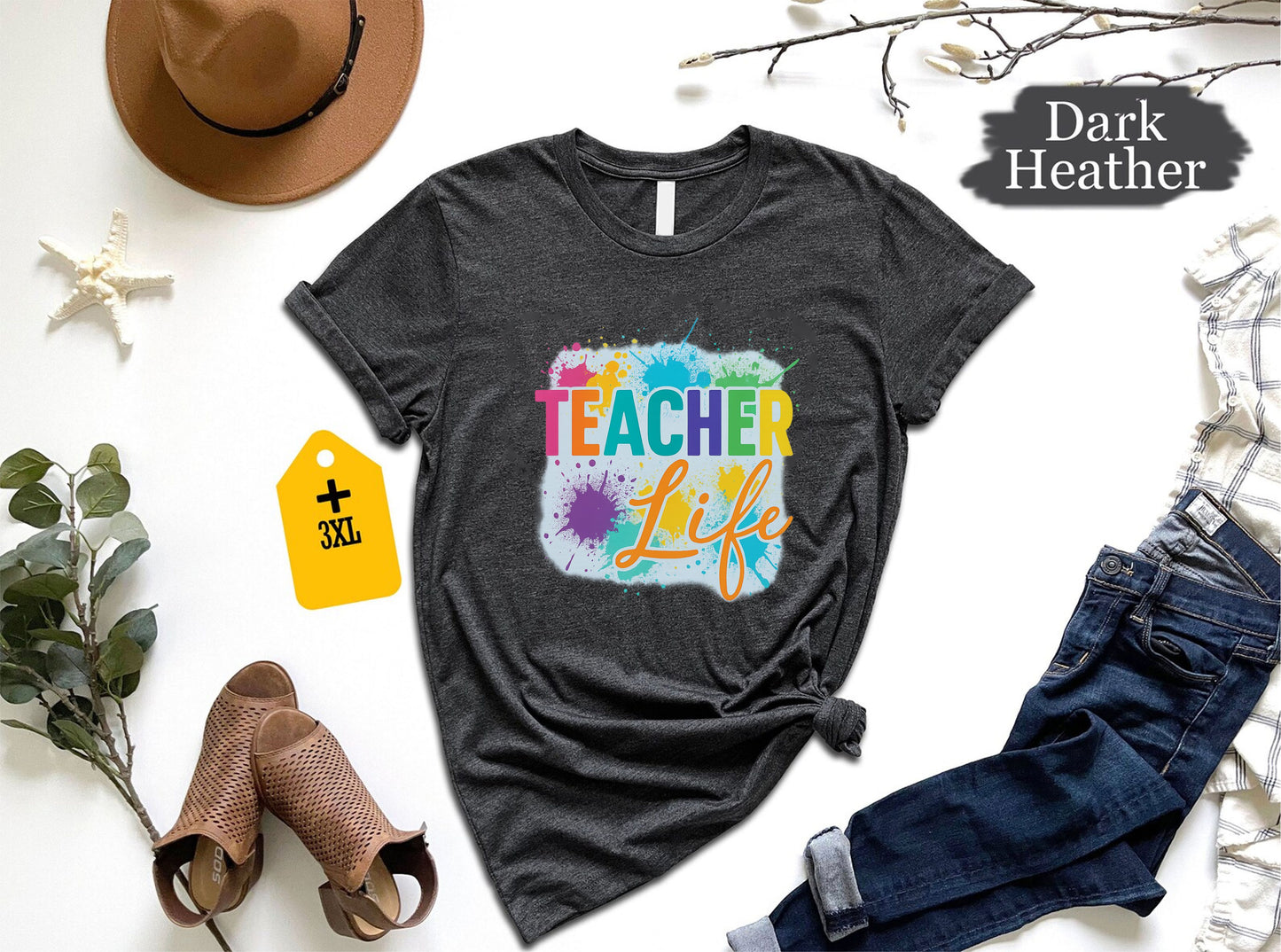 Teacher Life T-Shirt – Back To School Shirt For Kindergarten, Unisex Educator Tee, Funny School Graphic Tee, Gift For Teachers