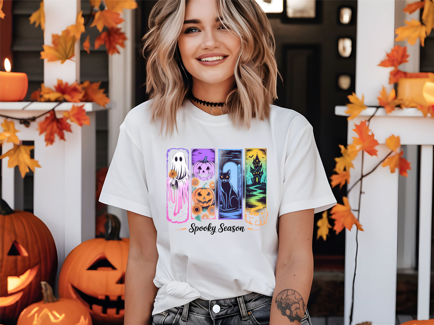 Spooky Season Shirt – Cute & Funny Halloween Graphic Tee, Fall Autumn Aesthetic, Unisex October Outfit for Trick or Treat and Pumpkin Patch - 29 july