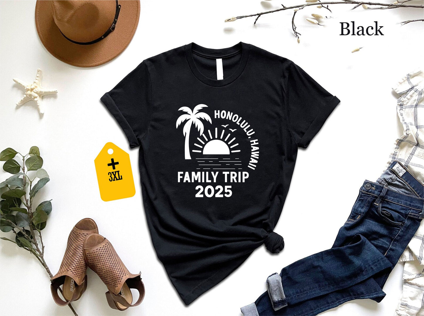 Honolulu Hawaii Family Trip 2025 T-Shirt – Custom Vacation Shirt, Matching Group Travel Tee, Tropical Beach Outfit, Unisex Island Holiday Top