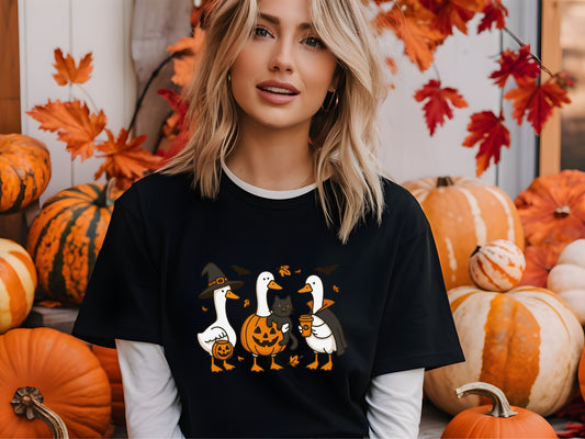 Halloween Goose Pumpkin Shirt – Funny Spooky Season Animal Tee, Cute Fall Goose Graphic with Pumpkin, Unisex October Outfit for Autumn Lovers - 29 july