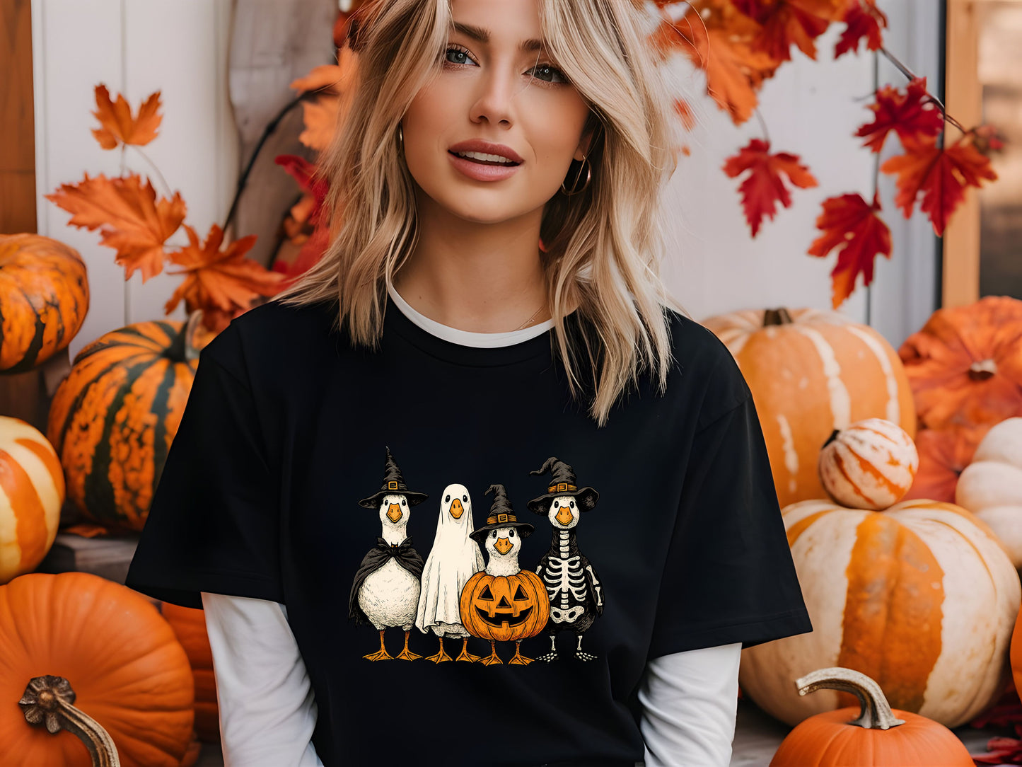Spooky Silly Goose Ghost Halloween Shirt – Funny Goose in Costume Tee, Cute Spooky Season Animal Graphic, Unisex October Outfit for Fall Parties - 29 july