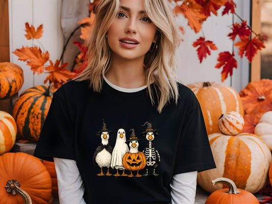 Spooky Silly Goose Ghost Halloween Shirt – Funny Goose in Costume Tee, Cute Spooky Season Animal Graphic, Unisex October Outfit for Fall Parties - 29 july