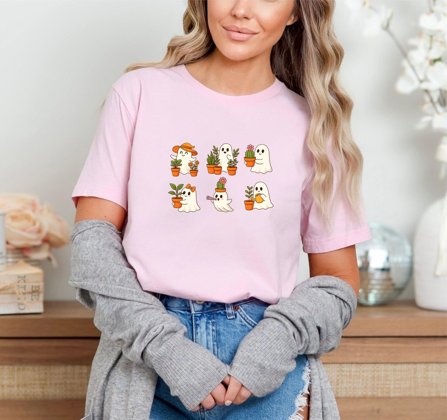 Boo Plants T-Shirt | Cute Ghost Plant Lover Tee | Spooky Botanical Halloween Shirt - 15 Aug 2025