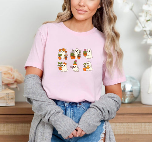 Boo Plants T-Shirt | Cute Ghost Plant Lover Tee | Spooky Botanical Halloween Shirt - 15 Aug 2025