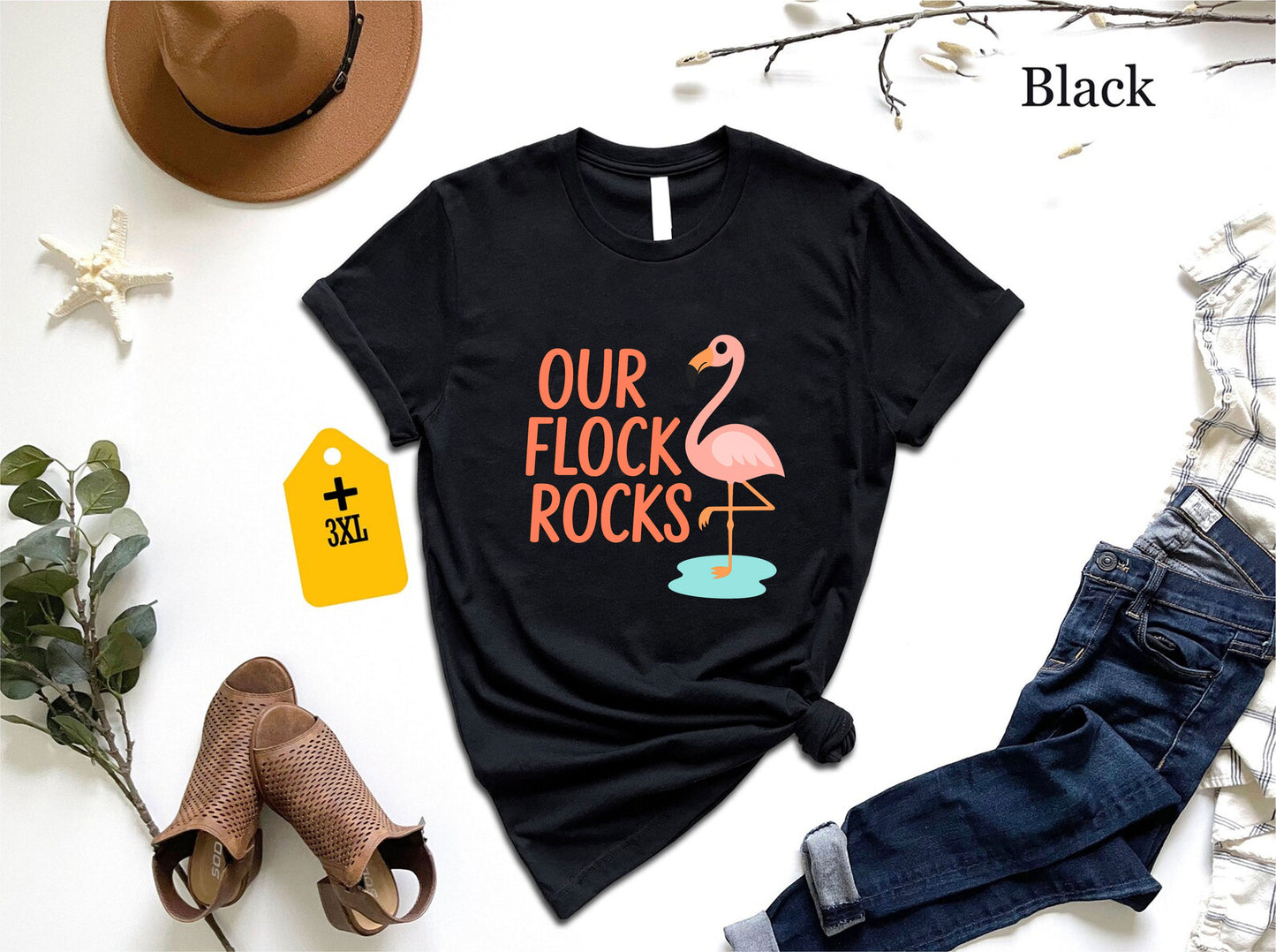 Our Flock Rocks T-Shirt – Funny Teacher Team Shirt, Unisex Staff Appreciation Tee, Grade Level Squad Gift, Group Bird Theme Graphic Top