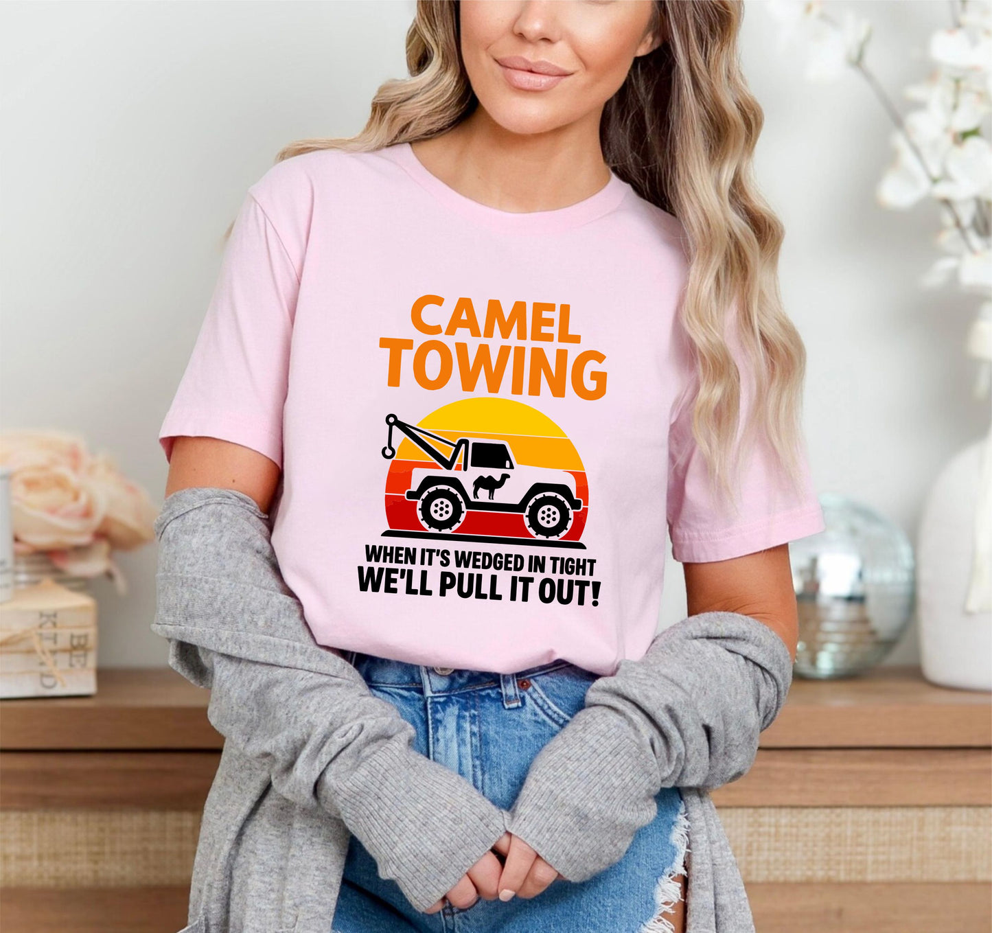 Camel Towing T-Shirt – Funny Adult Humor Tow Truck Parody Tee, Sarcastic Gag Gift Shirt for Men and Women - 29 July