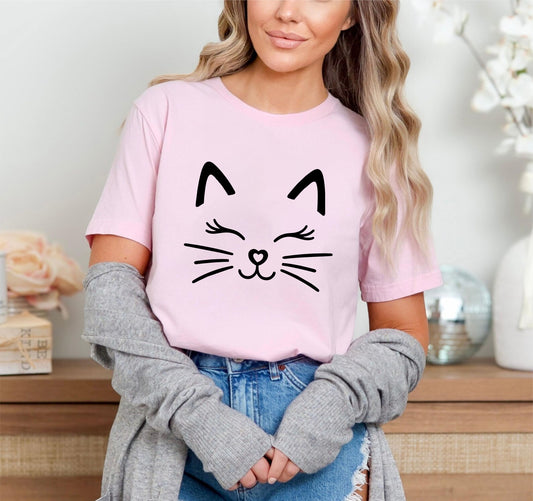 Cute Cat Face T-Shirt – Adorable Kitty Graphic Tee, Kawaii Cat Lover Gift Shirt for Women, Men, and Kids - 29 july