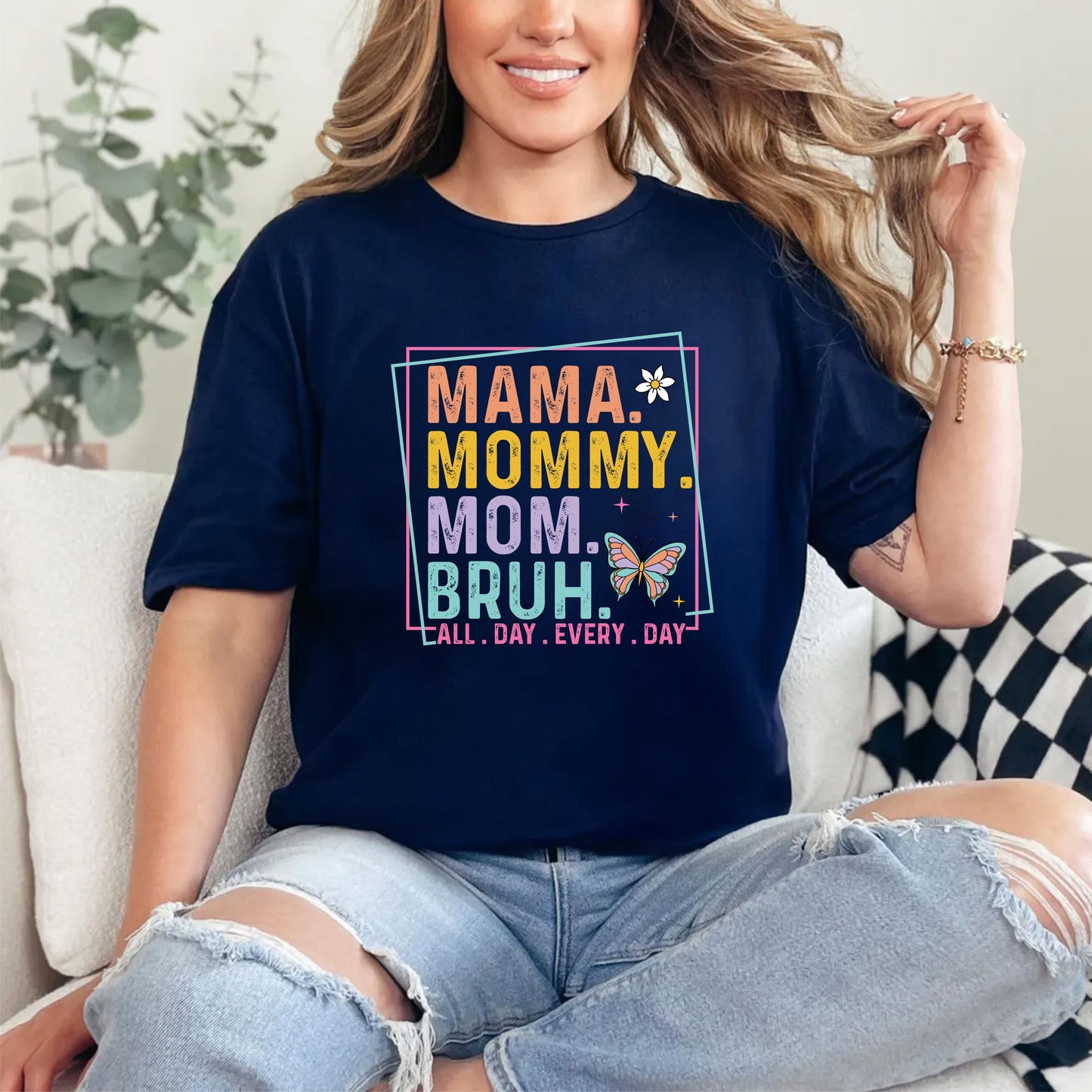 Mama Mommy Mom Bruh T-Shirt – Funny Tired Mom Life Tee, Relatable Motherhood Shirt, Unisex Parent Humor Graphic Top, Gift For Moms US 03