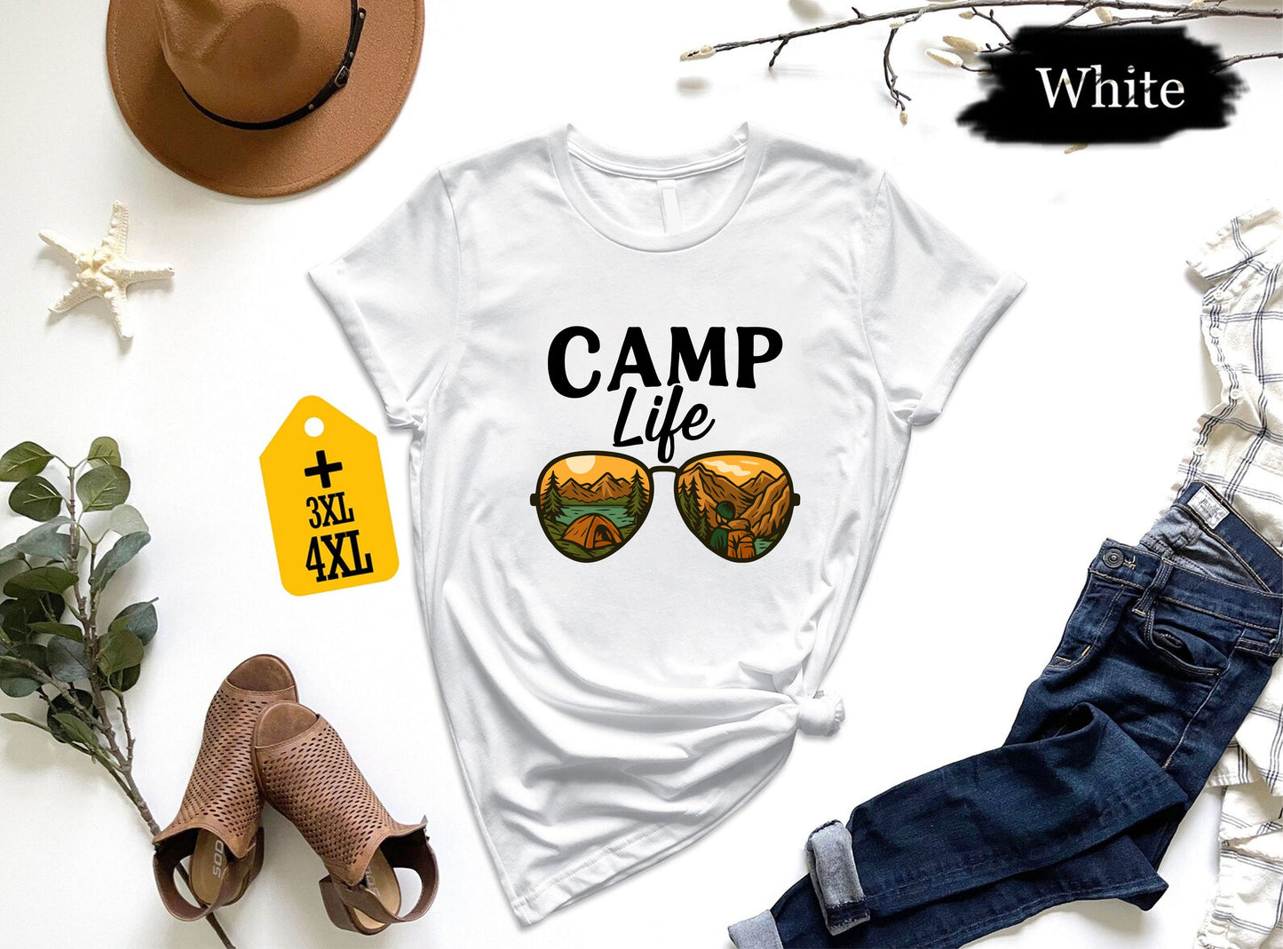 Camp Life T-Shirt – Retro Outdoor Adventure Tee, Funny Camper Gift Shirt, Unisex Hiking Nature Lover Top, Tent Camping Family Graphic