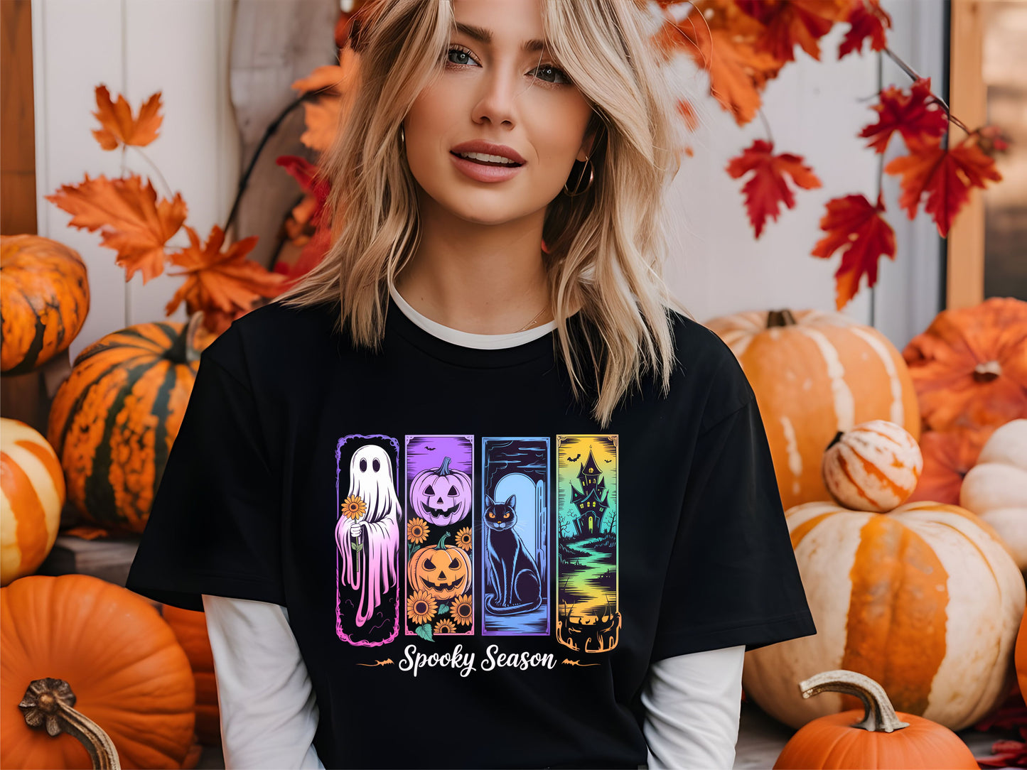 Spooky Season Shirt – Cute & Funny Halloween Graphic Tee, Fall Autumn Aesthetic, Unisex October Outfit for Trick or Treat and Pumpkin Patch - 29 july