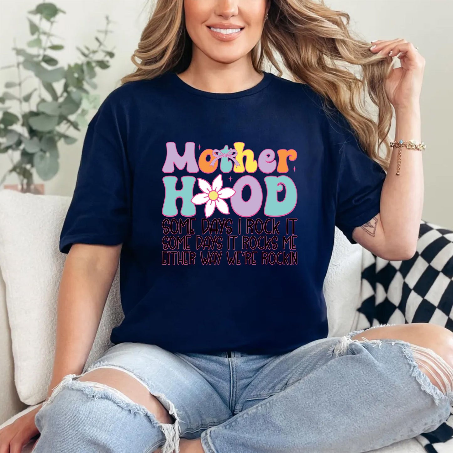 Motherhood T-Shirt – Relatable Mom Life Tee, Funny Parenting Shirt For Women, Unisex Mom Graphic Top, New Mama Gift, Everyday Casual Wear US 03