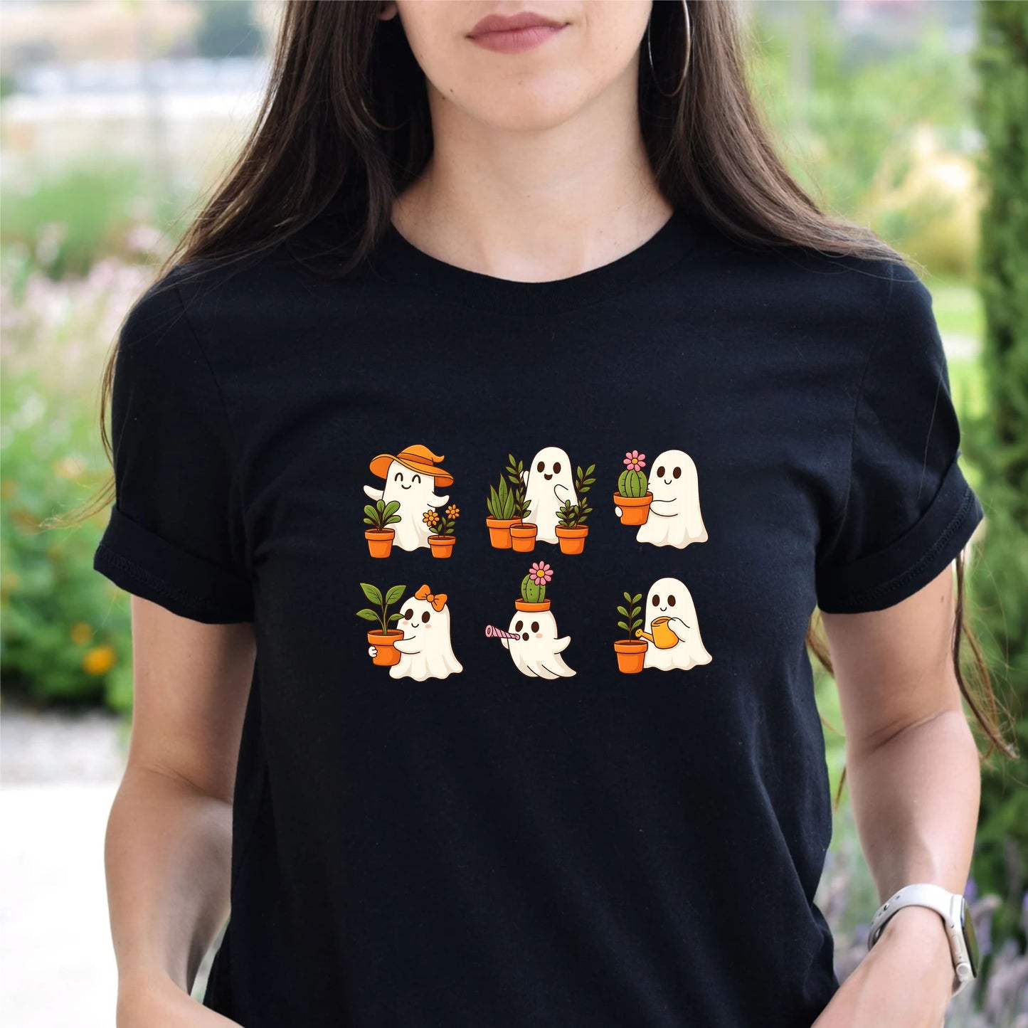Boo Plants T-Shirt | Cute Ghost Plant Lover Tee | Spooky Botanical Halloween Shirt - 15 Aug 2025