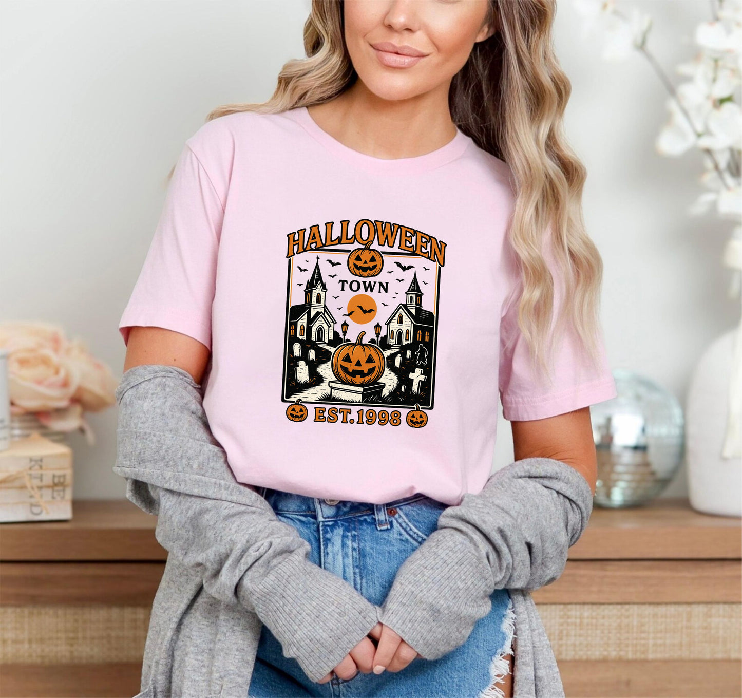 Halloween Town EST 1998 T-Shirt | Retro Spooky Season Tee | Vintage October Fall Graphic Shirt - 08 aug 2025