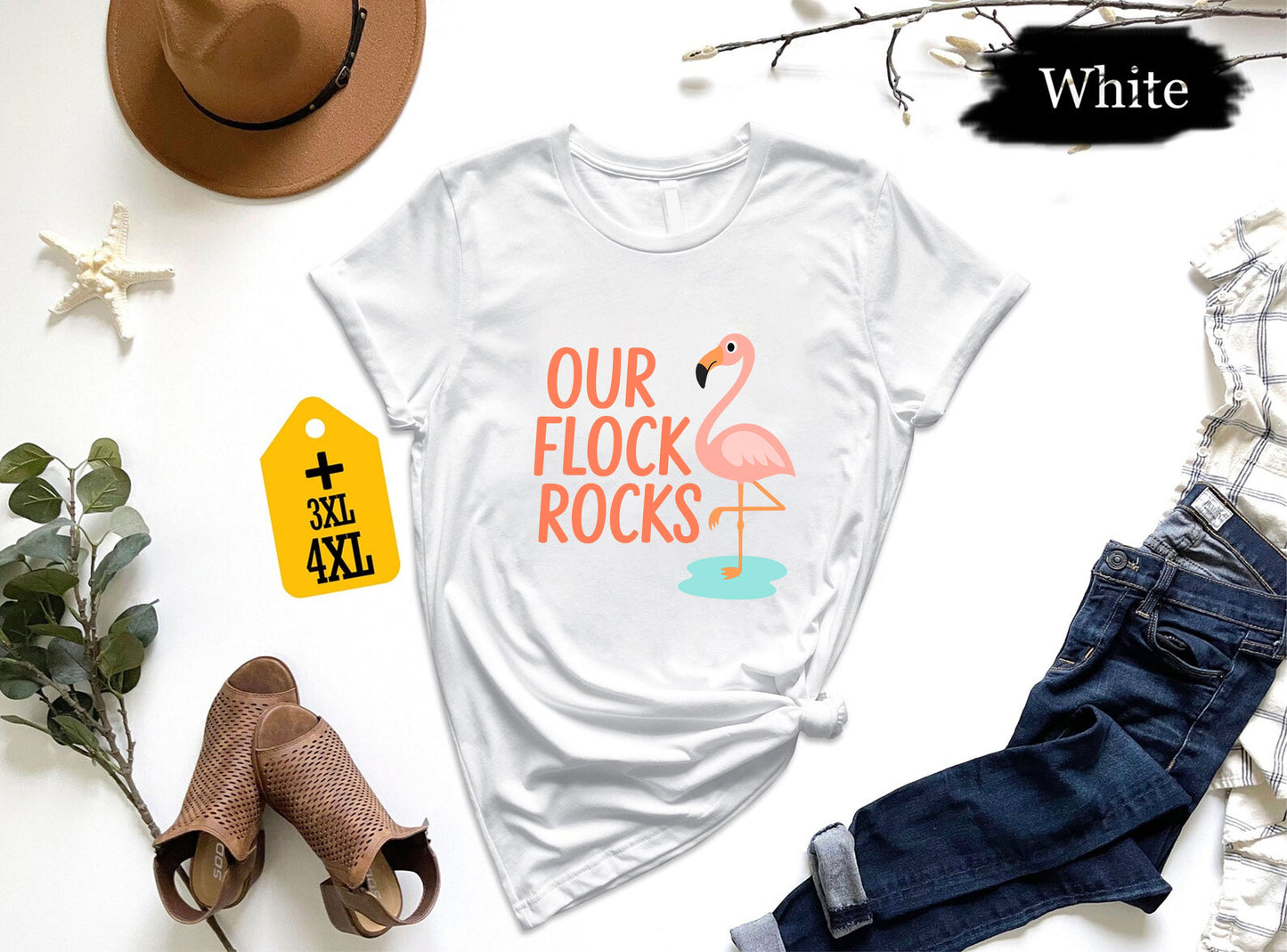 Our Flock Rocks T-Shirt – Funny Teacher Team Shirt, Unisex Staff Appreciation Tee, Grade Level Squad Gift, Group Bird Theme Graphic Top