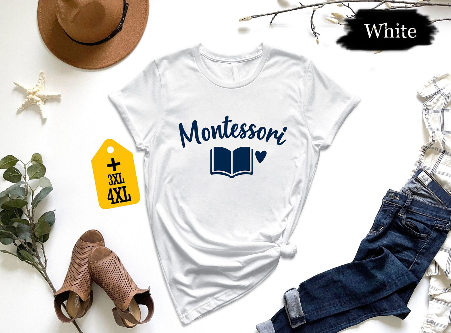 Montessori Teacher Shirt – Cute Unisex Back To School Tee, Montessori Educator Gift Top, Calm Classroom Teacher Life Graphic T-Shirt