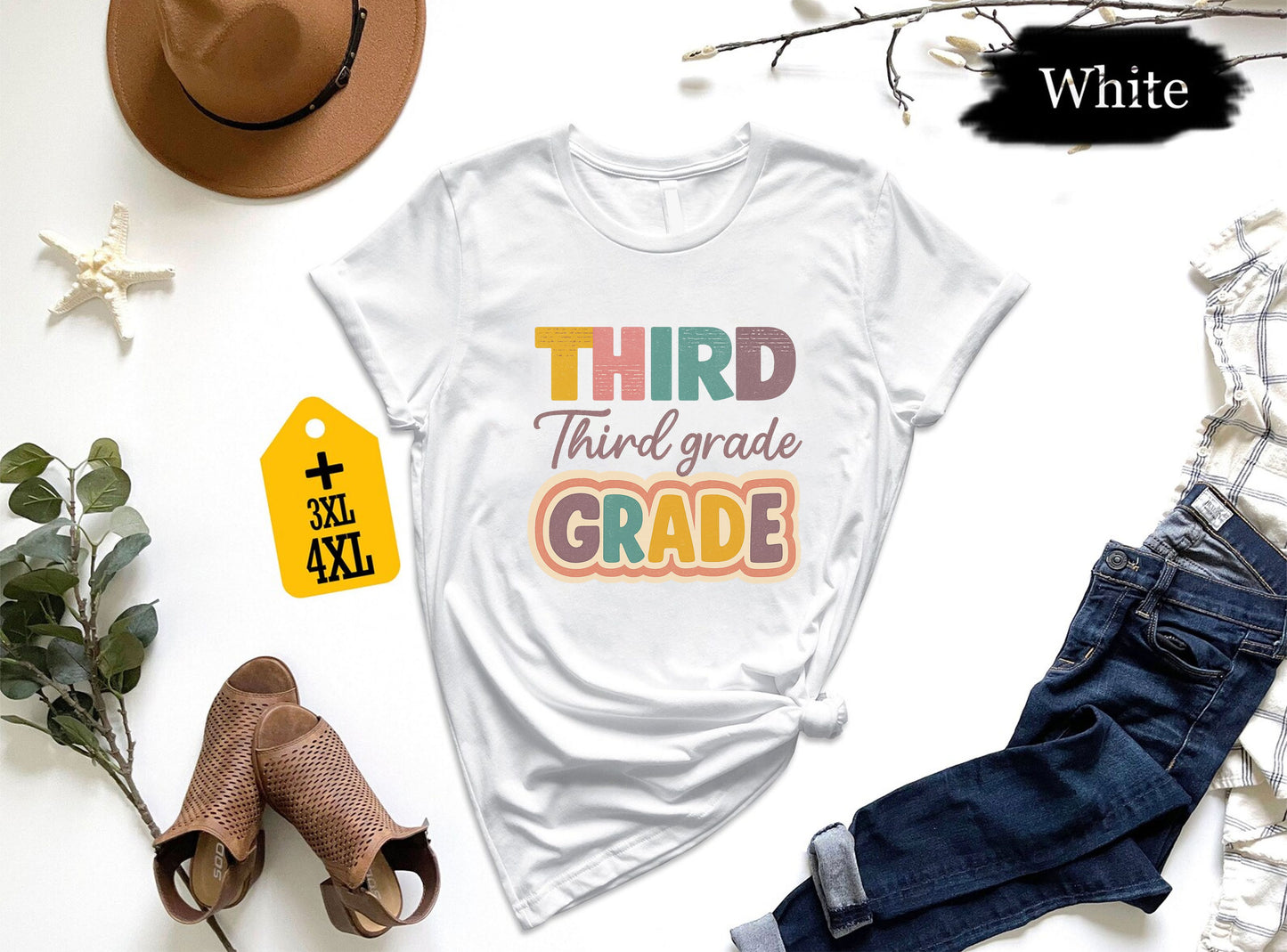 Third Grade T-Shirt – Funny 3rd Grade Teacher Shirt, Back To School Tee, Unisex Classroom Gift, Cute Grade Level Team Graphic Top