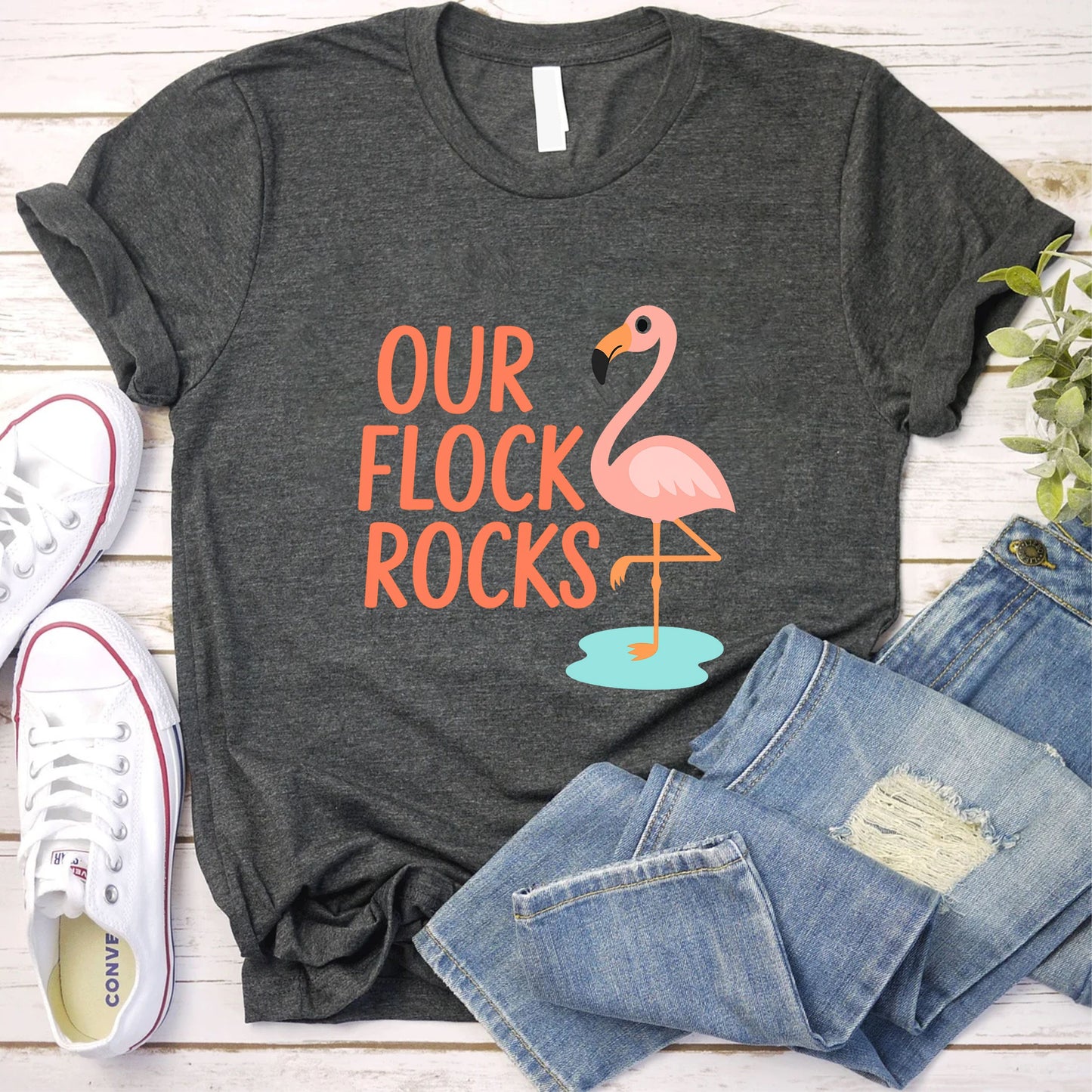 Our Flock Rocks T-Shirt – Funny Teacher Team Shirt, Unisex Staff Appreciation Tee, Grade Level Squad Gift, Group Bird Theme Graphic Top
