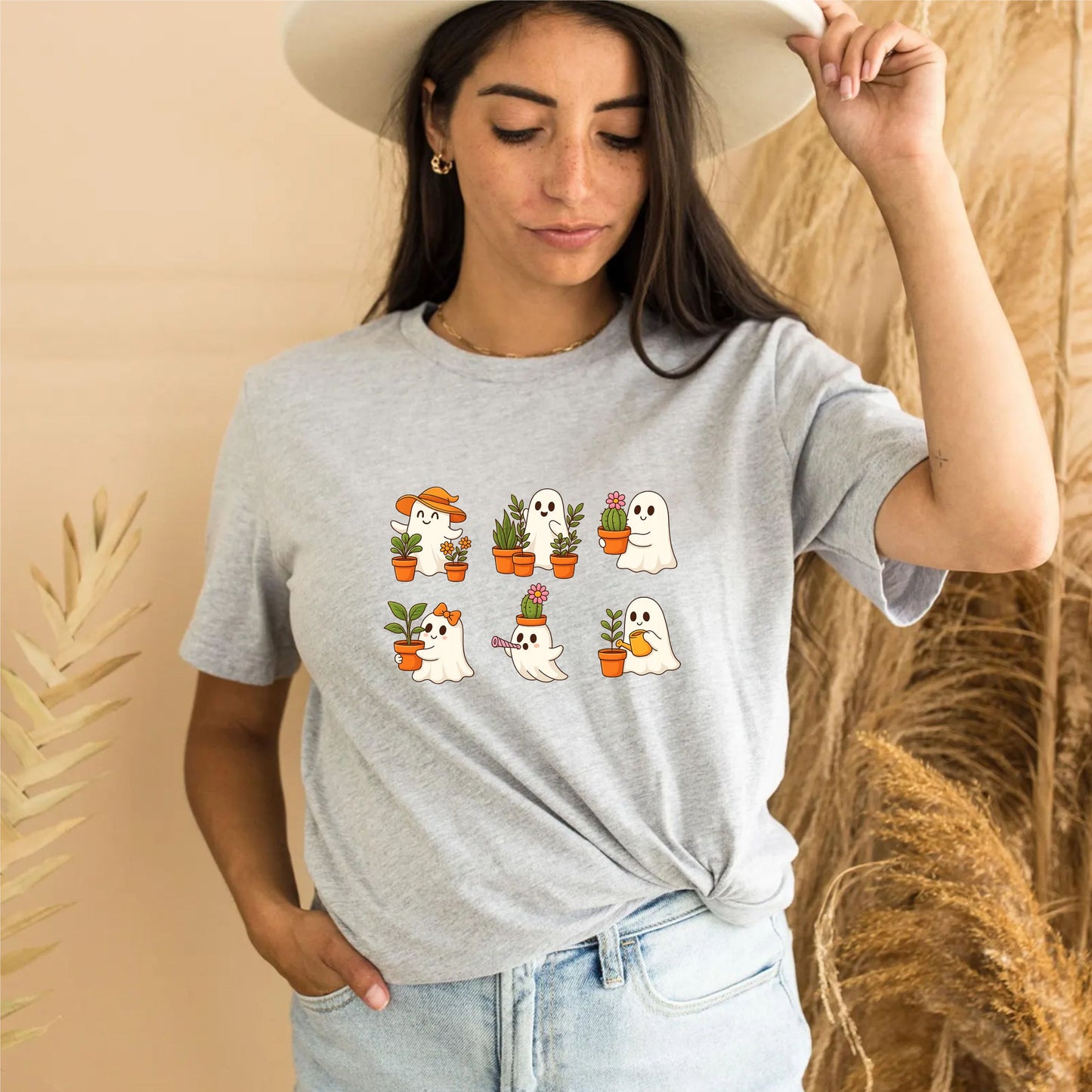 Boo Plants T-Shirt | Cute Ghost Plant Lover Tee | Spooky Botanical Halloween Shirt - 15 Aug 2025