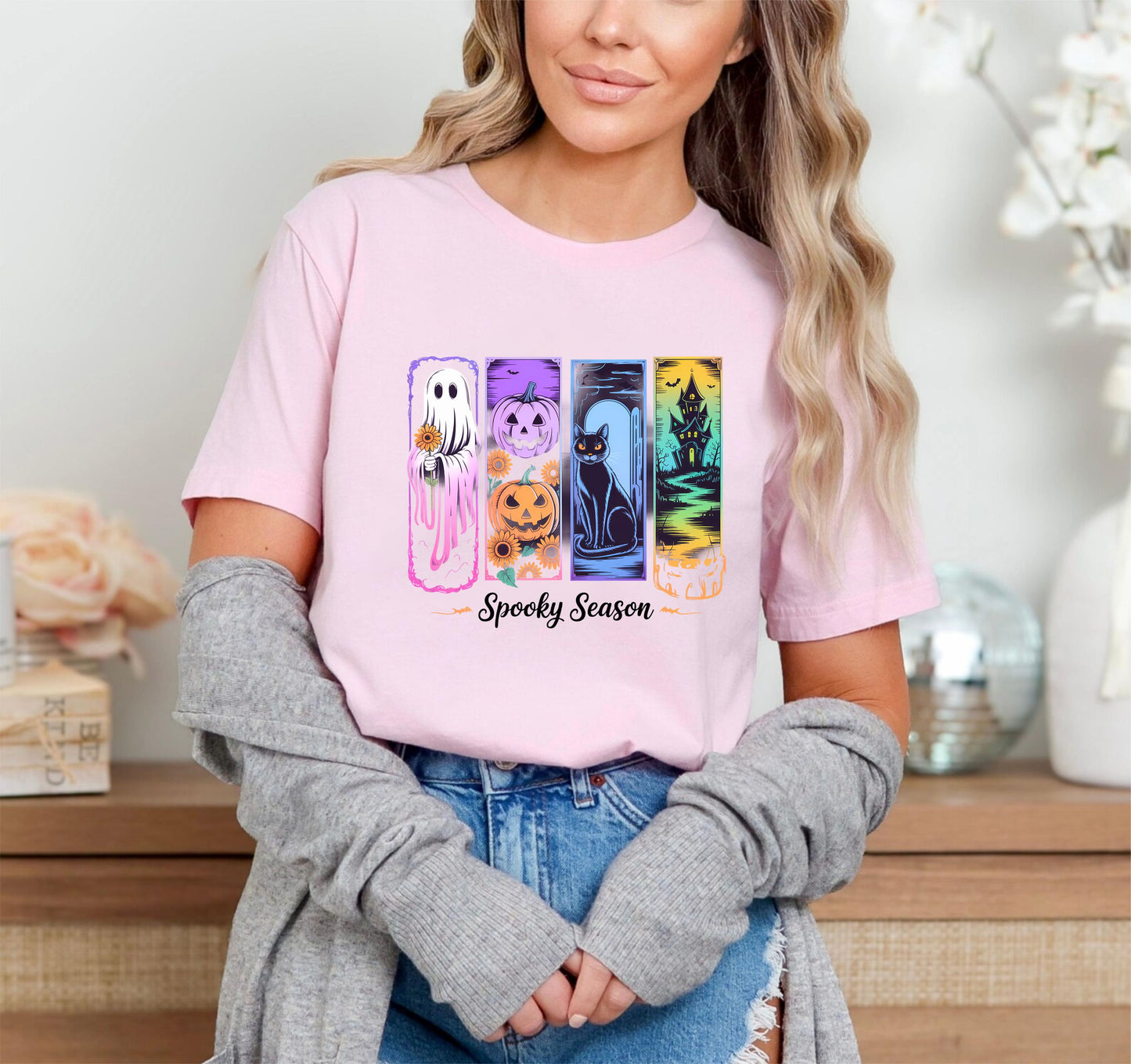 Spooky Season Shirt – Cute & Funny Halloween Graphic Tee, Fall Autumn Aesthetic, Unisex October Outfit for Trick or Treat and Pumpkin Patch - 29 july