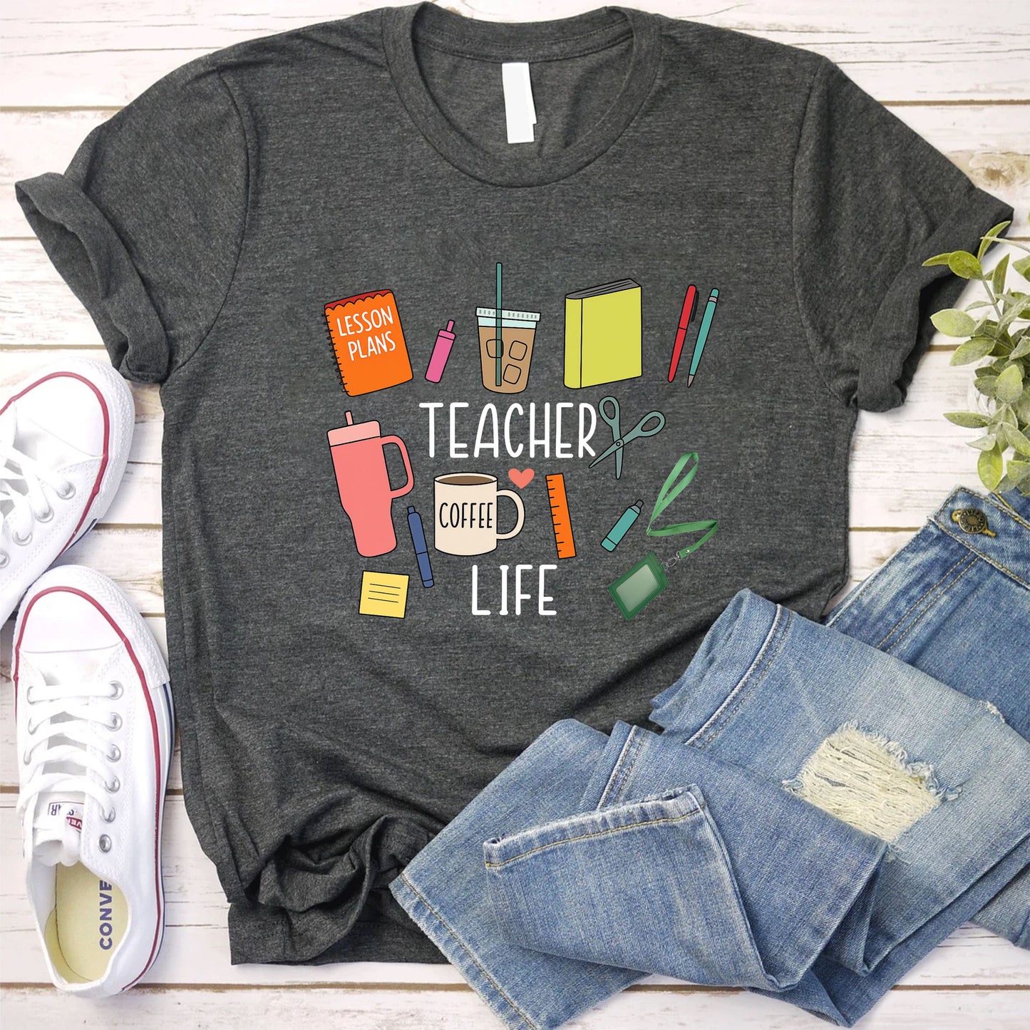 Teacher Life T-Shirt – Unisex Kindergarten Montessori Shirt, Cute School Teacher Graphic Tee, Back To School Educator Gift Top