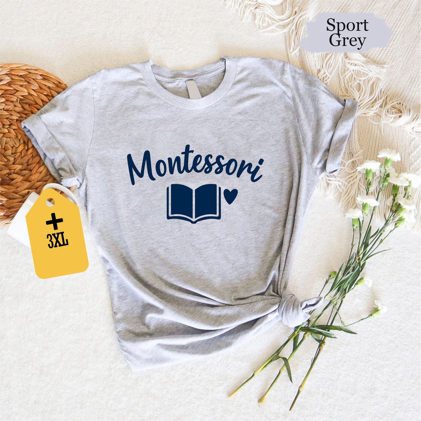 Montessori Teacher Shirt – Cute Unisex Back To School Tee, Montessori Educator Gift Top, Calm Classroom Teacher Life Graphic T-Shirt