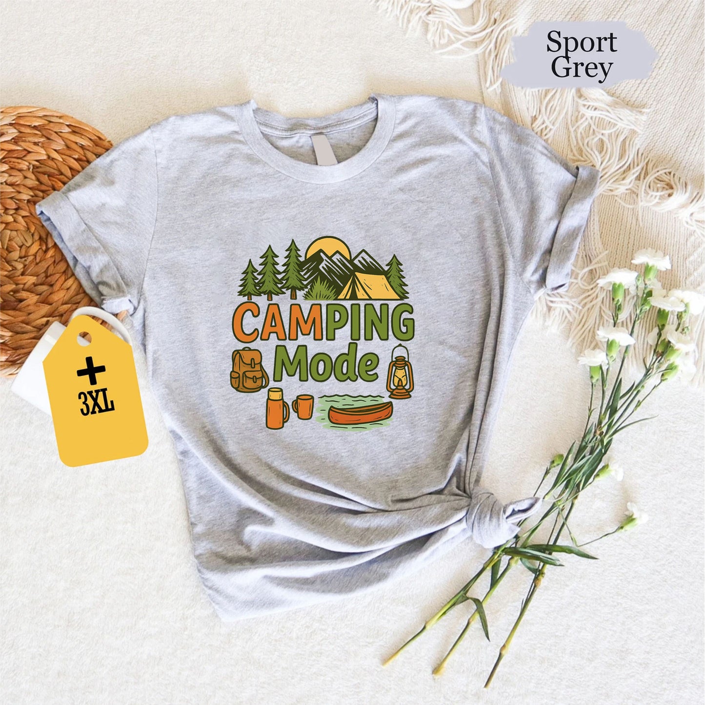Camping Mode T-Shirt – Funny Outdoor Adventure Shirt, Camper Life Unisex Tee, Hiking Camping Gift, Nature Lover Forest Graphic Top