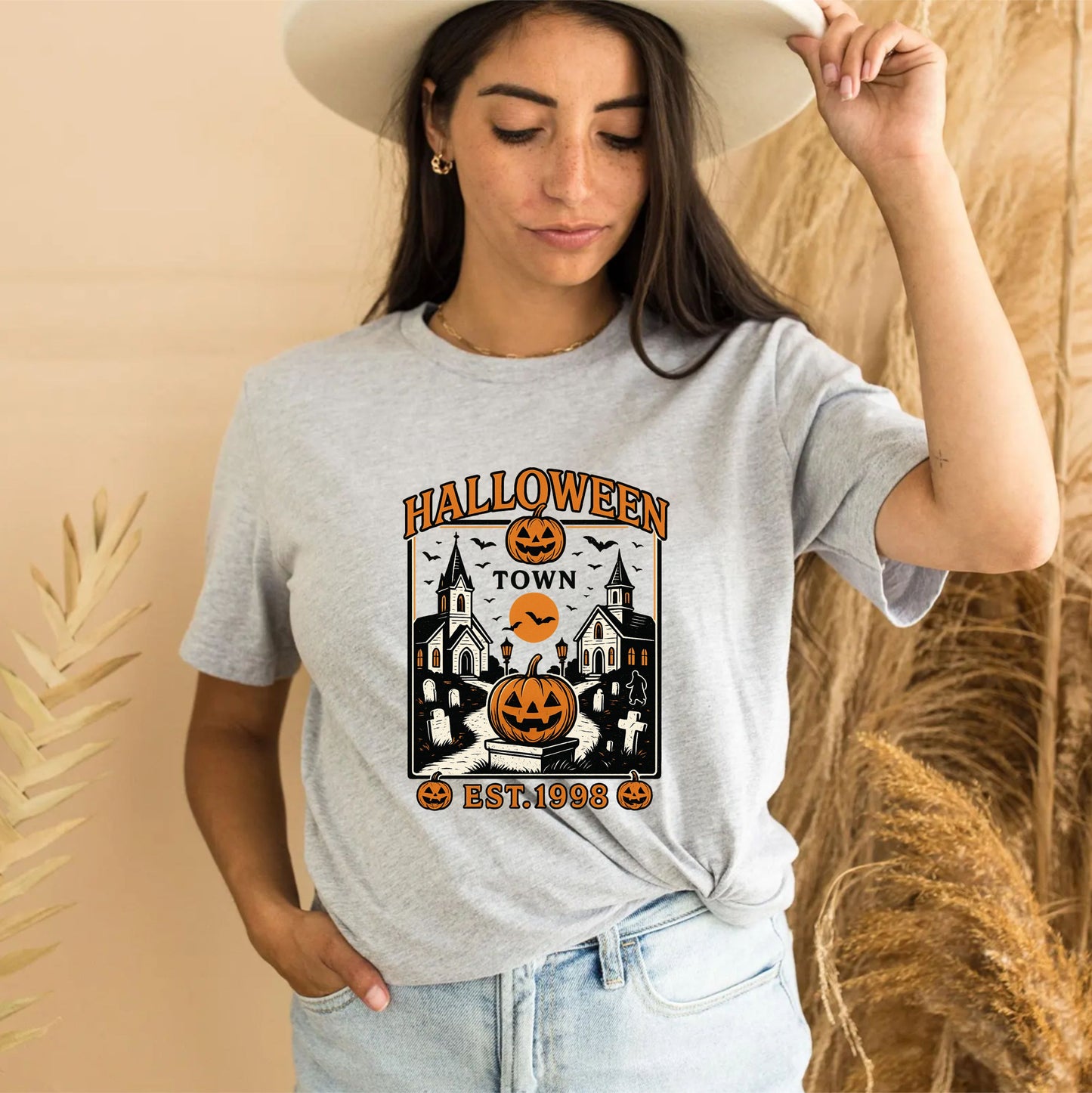 Halloween Town EST 1998 T-Shirt | Retro Spooky Season Tee | Vintage October Fall Graphic Shirt - 08 aug 2025