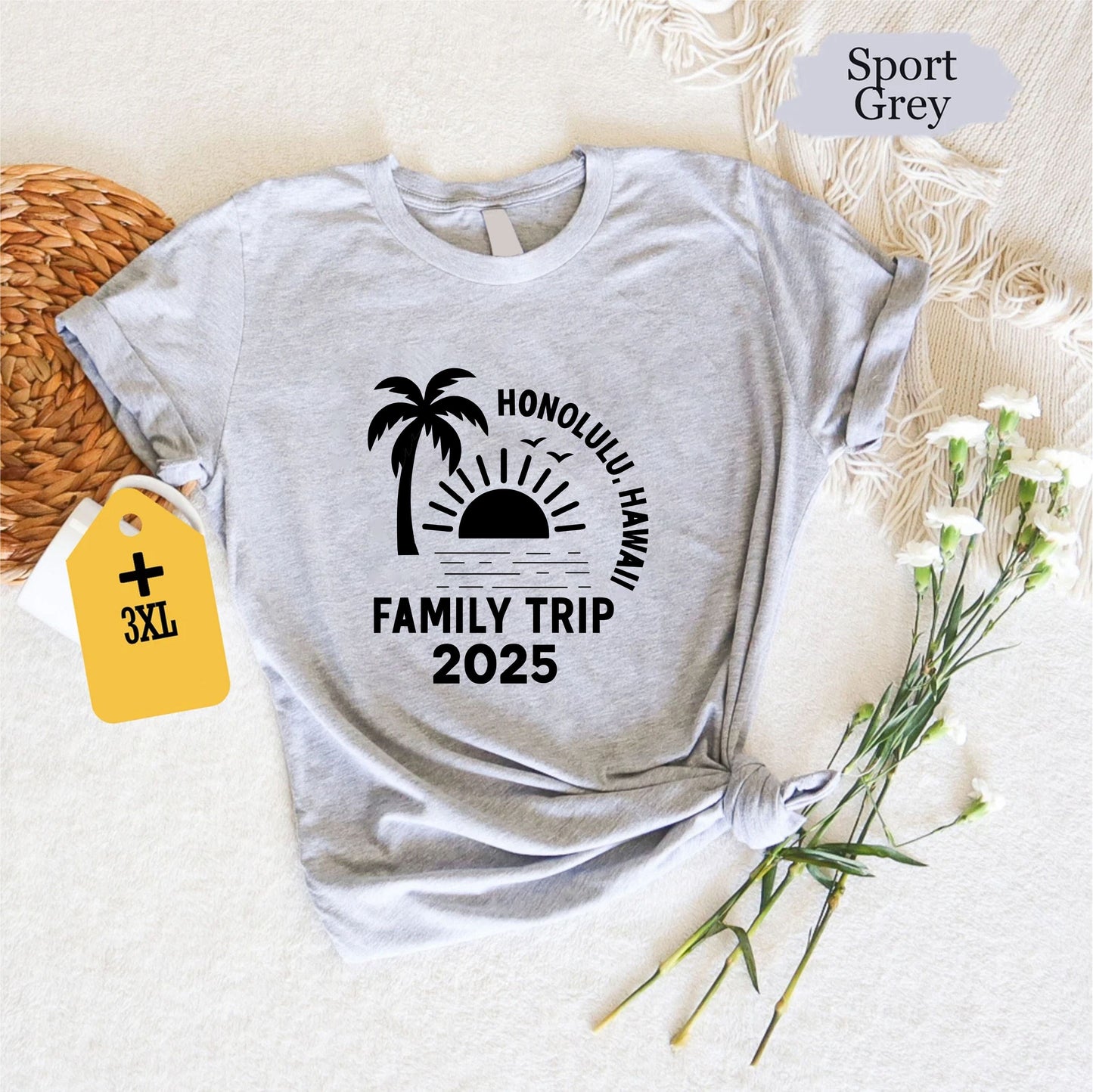 Honolulu Hawaii Family Trip 2025 T-Shirt – Custom Vacation Shirt, Matching Group Travel Tee, Tropical Beach Outfit, Unisex Island Holiday Top