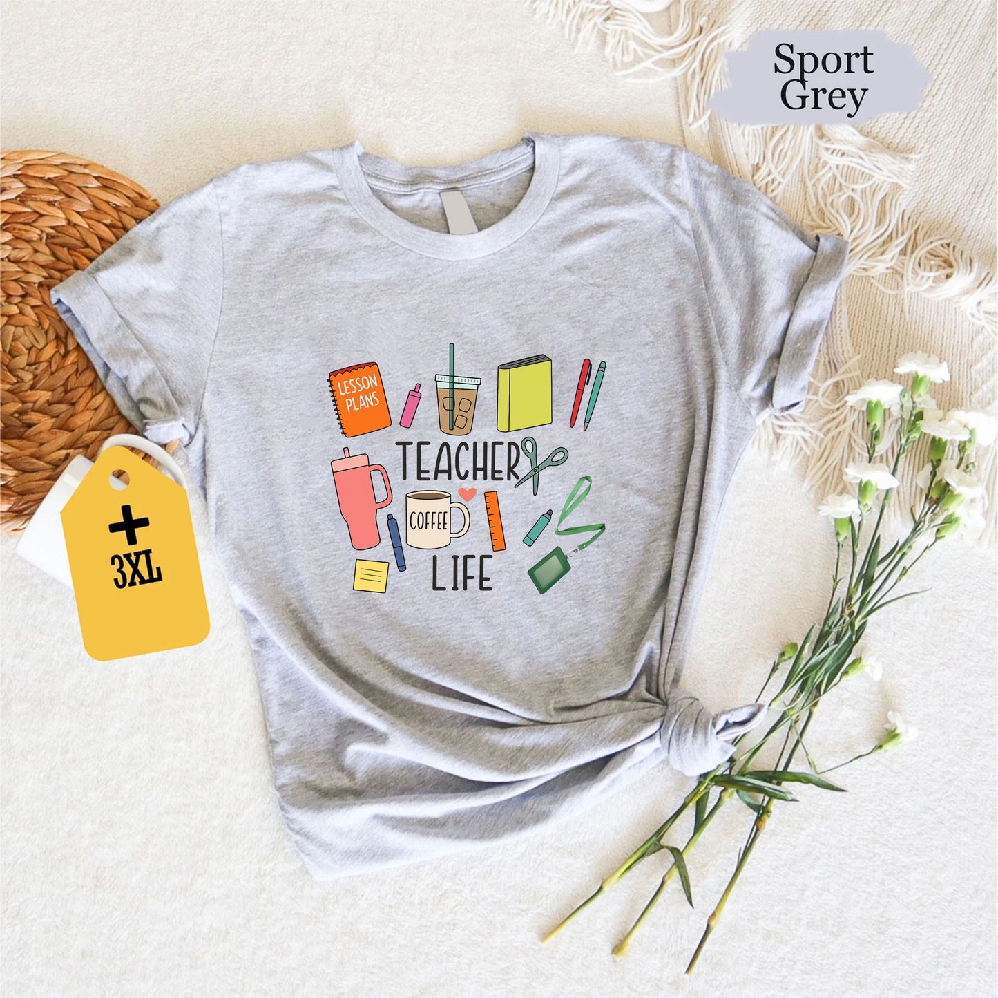 Teacher Life T-Shirt – Unisex Kindergarten Montessori Shirt, Cute School Teacher Graphic Tee, Back To School Educator Gift Top