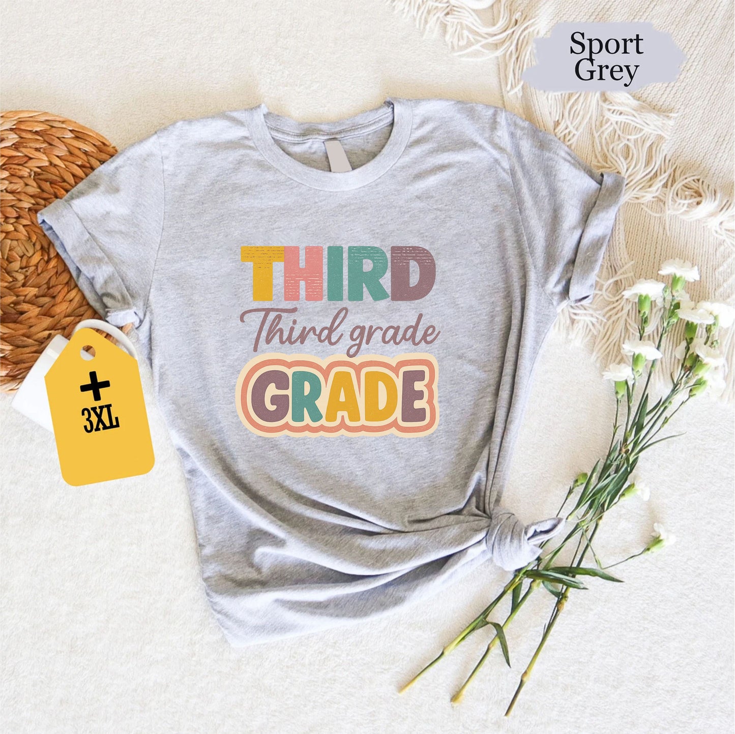 Third Grade T-Shirt – Funny 3rd Grade Teacher Shirt, Back To School Tee, Unisex Classroom Gift, Cute Grade Level Team Graphic Top