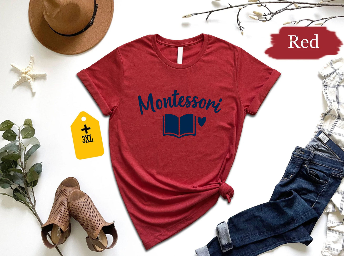 Montessori Teacher Shirt – Cute Unisex Back To School Tee, Montessori Educator Gift Top, Calm Classroom Teacher Life Graphic T-Shirt