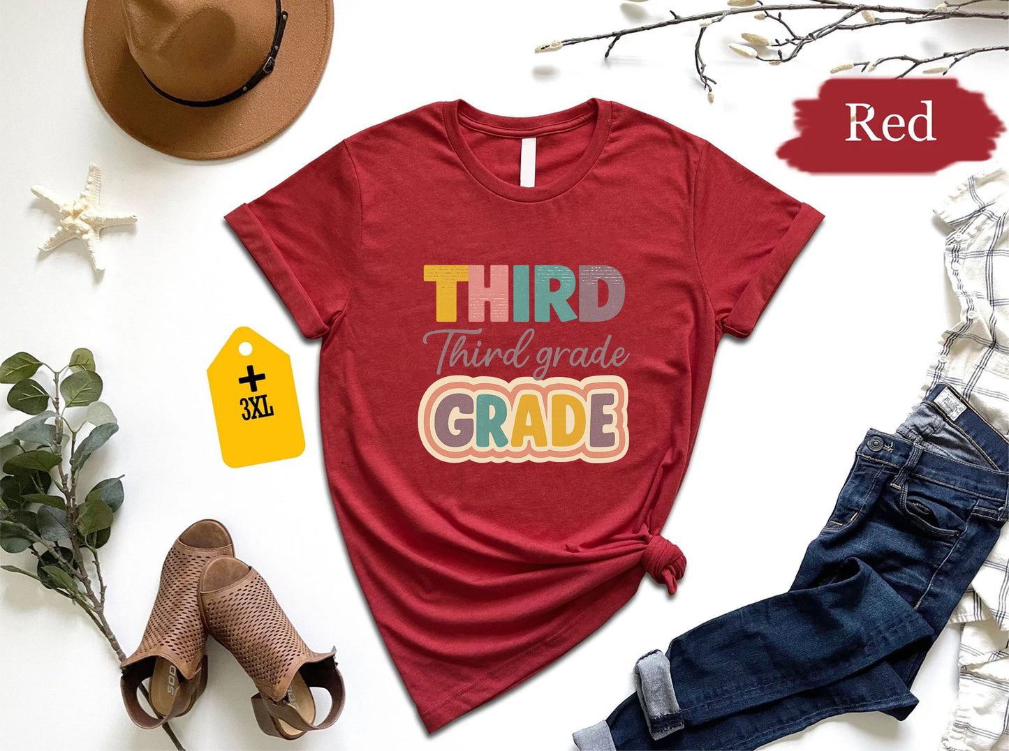 Third Grade T-Shirt – Funny 3rd Grade Teacher Shirt, Back To School Tee, Unisex Classroom Gift, Cute Grade Level Team Graphic Top