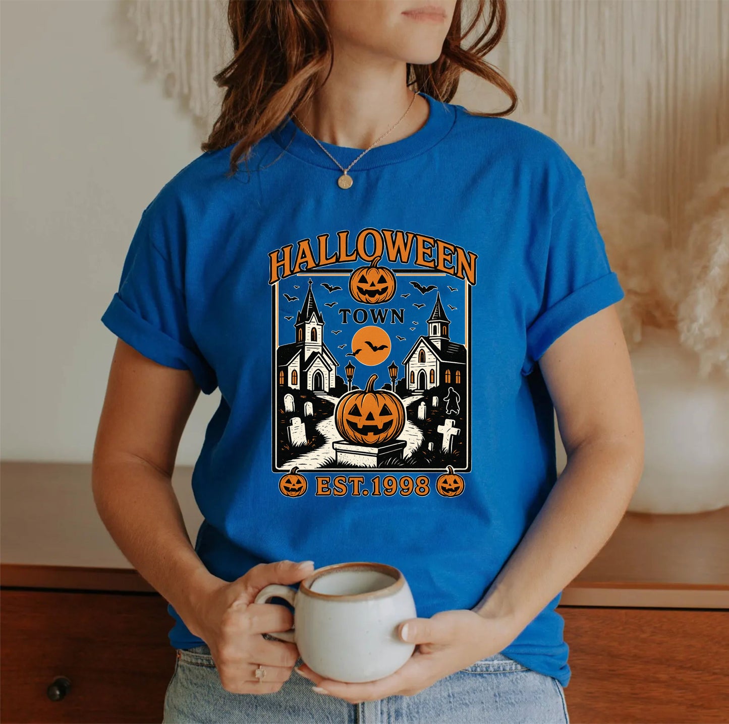 Halloween Town EST 1998 T-Shirt | Retro Spooky Season Tee | Vintage October Fall Graphic Shirt - 08 aug 2025