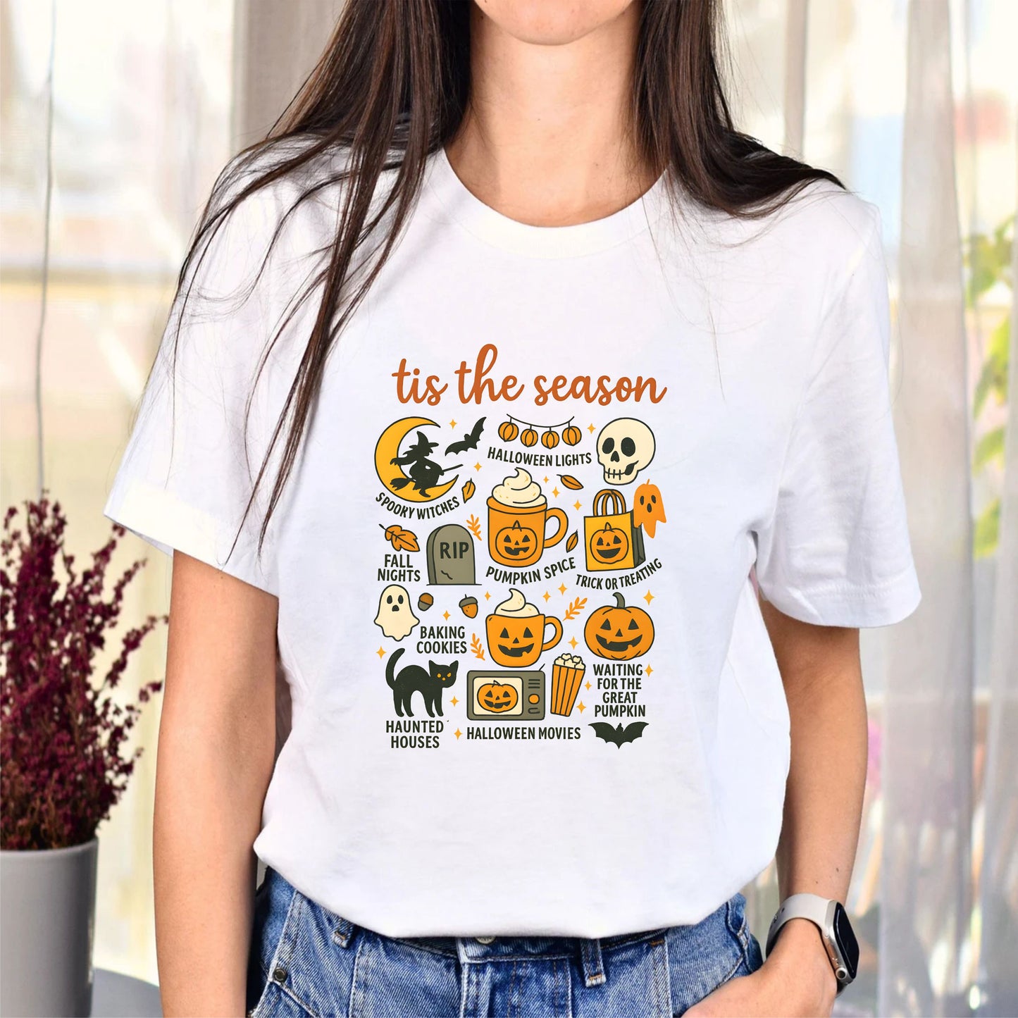 Tis The Season Halloween Shirt – Funny Spooky Season Tee, Cute Fall Ghost Graphic T-Shirt, Unisex October Outfit, Trick or Treat Party Top 29july