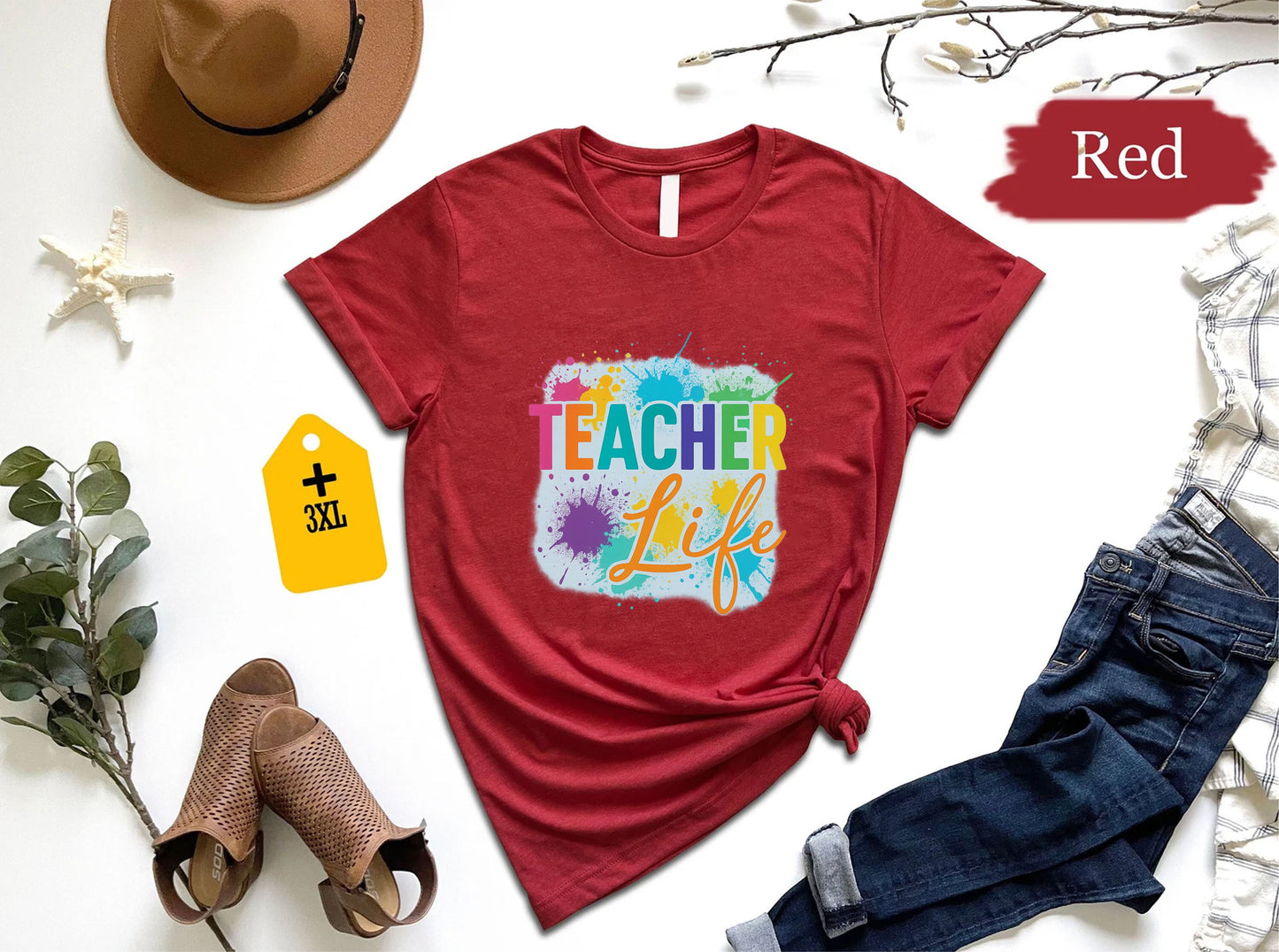 Teacher Life T-Shirt – Back To School Shirt For Kindergarten, Unisex Educator Tee, Funny School Graphic Tee, Gift For Teachers
