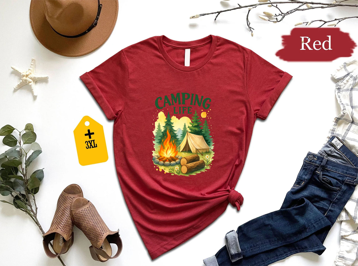 Camping Life T-Shirt – Funny Outdoor Adventure Tee, Camper Lifestyle Shirt, Unisex Hiking Nature Gift, RV Camping Trip Graphic Top