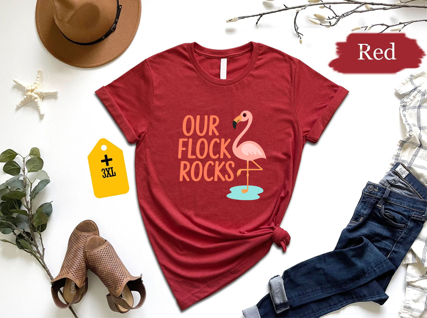 Our Flock Rocks T-Shirt – Funny Teacher Team Shirt, Unisex Staff Appreciation Tee, Grade Level Squad Gift, Group Bird Theme Graphic Top
