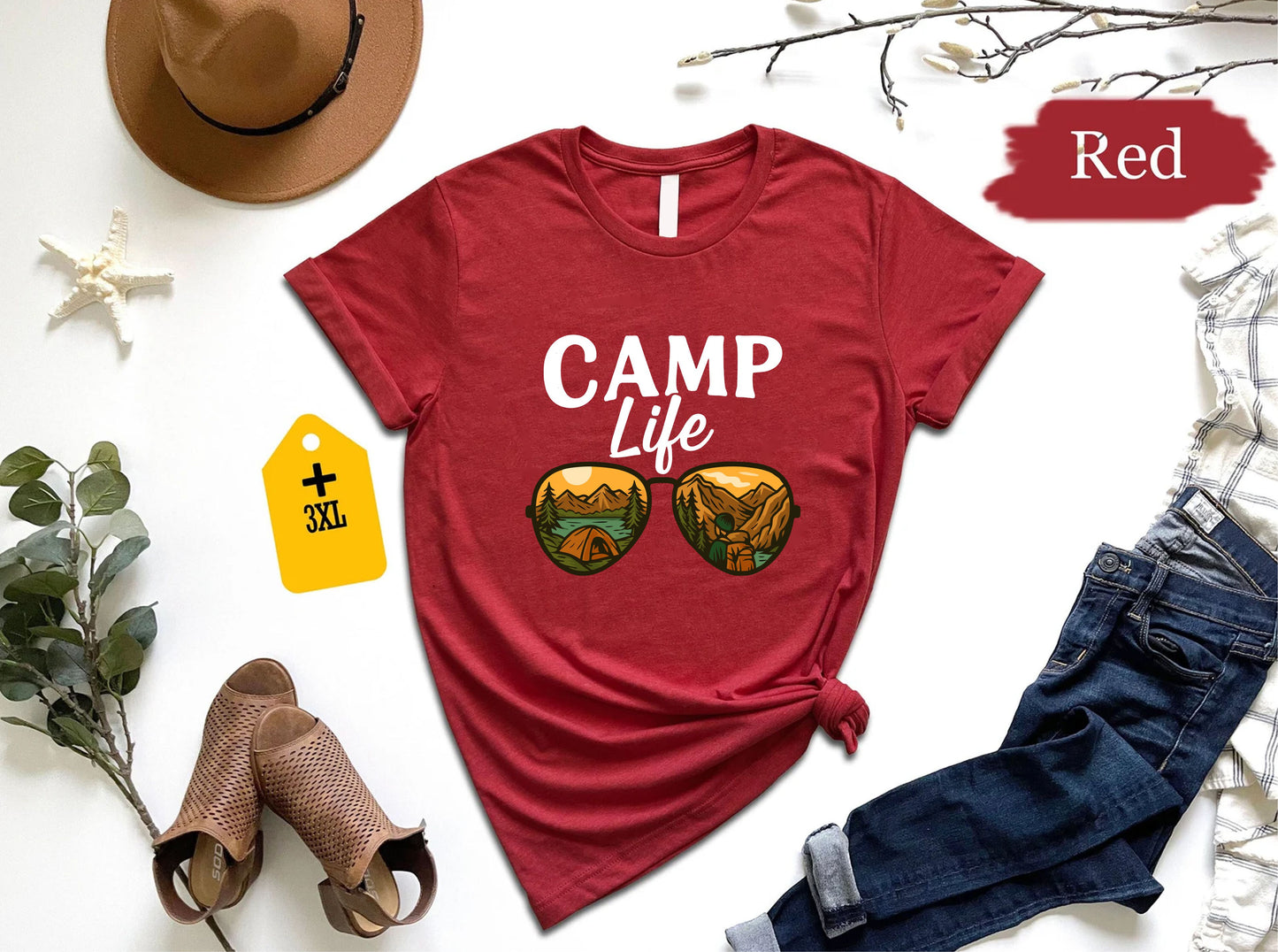 Camp Life T-Shirt – Retro Outdoor Adventure Tee, Funny Camper Gift Shirt, Unisex Hiking Nature Lover Top, Tent Camping Family Graphic