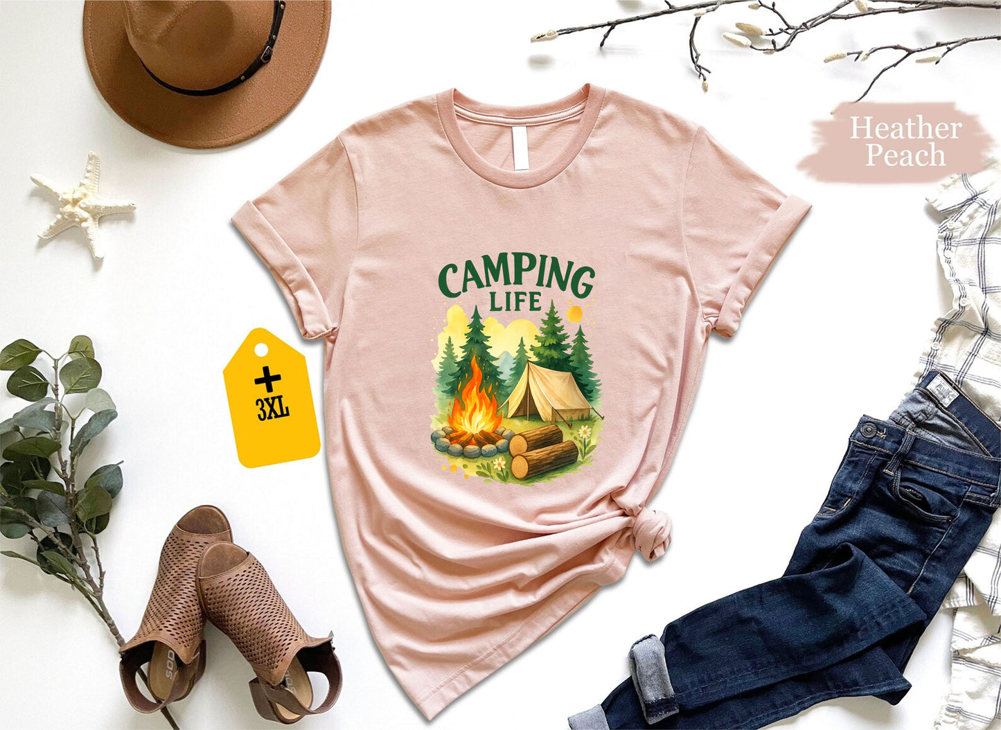 Camping Life T-Shirt – Funny Outdoor Adventure Tee, Camper Lifestyle Shirt, Unisex Hiking Nature Gift, RV Camping Trip Graphic Top