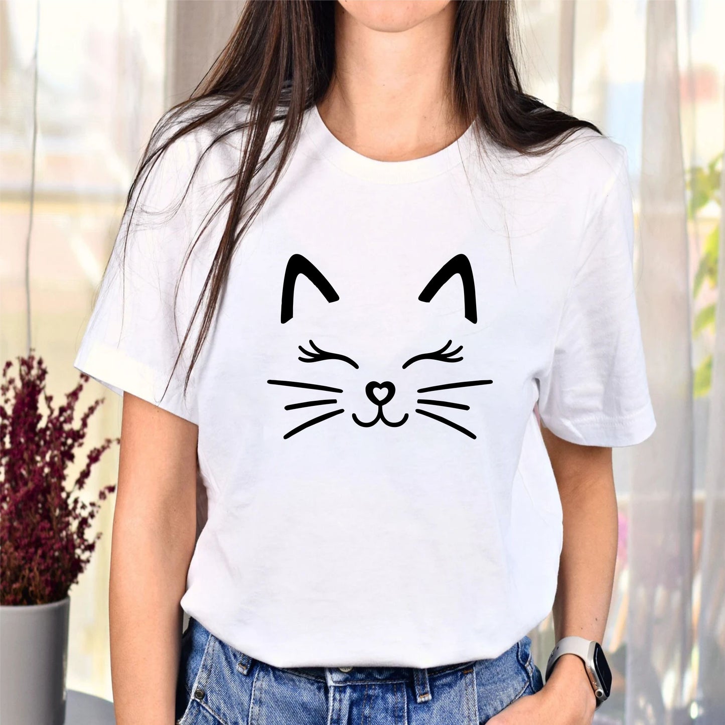 Cute Cat Face T-Shirt – Adorable Kitty Graphic Tee, Kawaii Cat Lover Gift Shirt for Women, Men, and Kids - 29 july