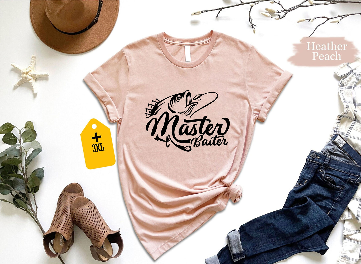 Master Baiter T-Shirt, Funny Fishing Shirt For Dad, Gift For Fisherman, Angler Humor Tee, Unisex Birthday Shirt, Fishing Lover Gift 130725