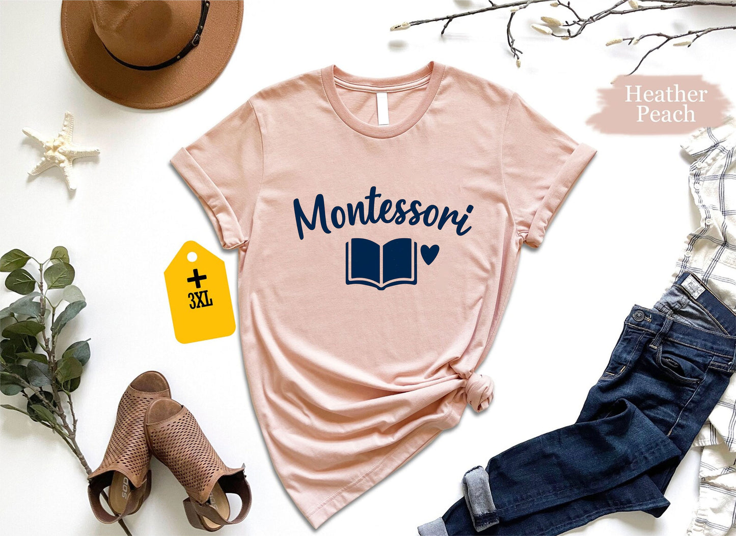 Montessori Teacher Shirt – Cute Unisex Back To School Tee, Montessori Educator Gift Top, Calm Classroom Teacher Life Graphic T-Shirt