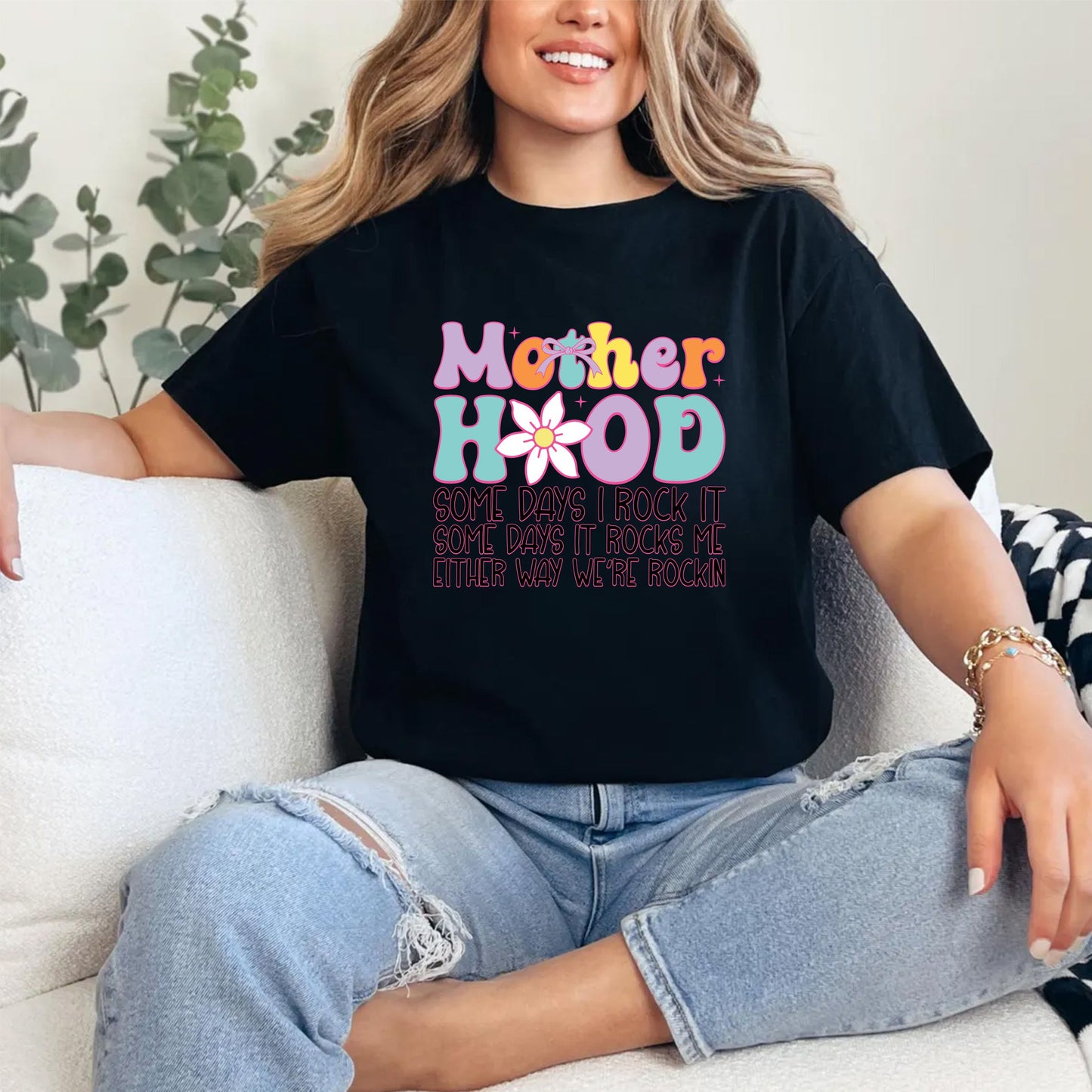 Motherhood T-Shirt – Relatable Mom Life Tee, Funny Parenting Shirt For Women, Unisex Mom Graphic Top, New Mama Gift, Everyday Casual Wear US 03