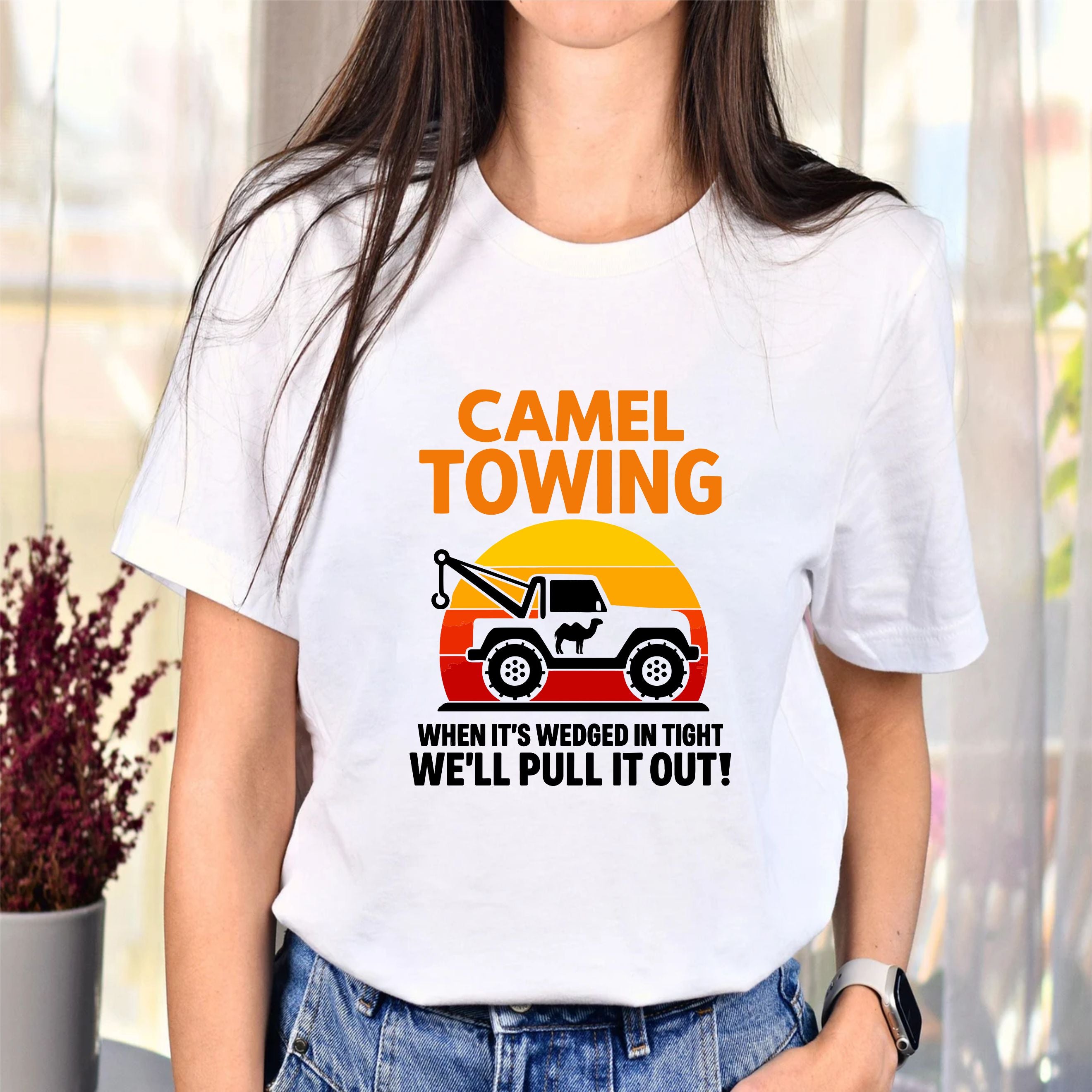 Camel Towing T-Shirt – Funny Adult Humor Tow Truck Parody Tee, Sarcastic Gag Gift Shirt for Men and Women - 29 July