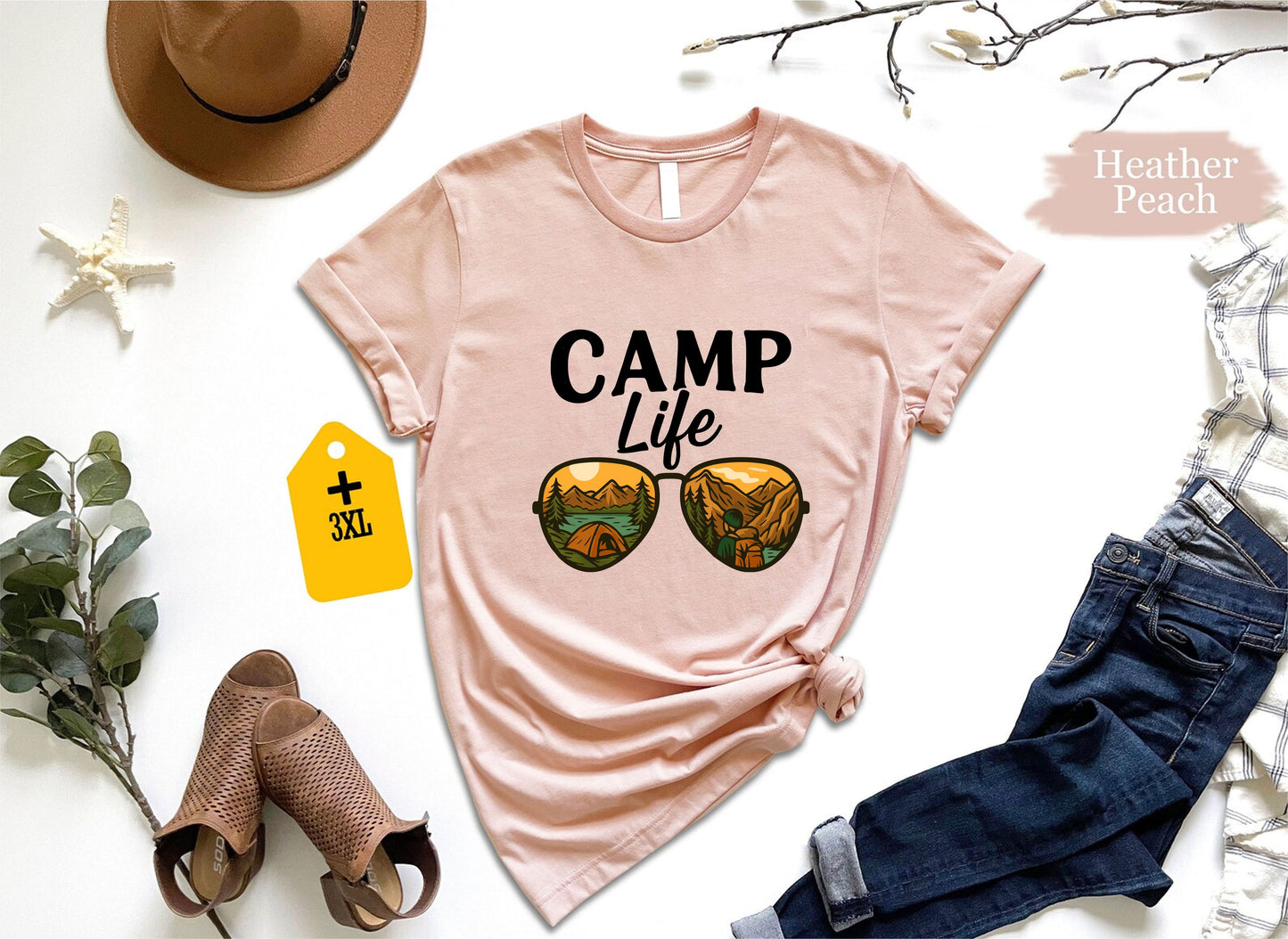 Camp Life T-Shirt – Retro Outdoor Adventure Tee, Funny Camper Gift Shirt, Unisex Hiking Nature Lover Top, Tent Camping Family Graphic
