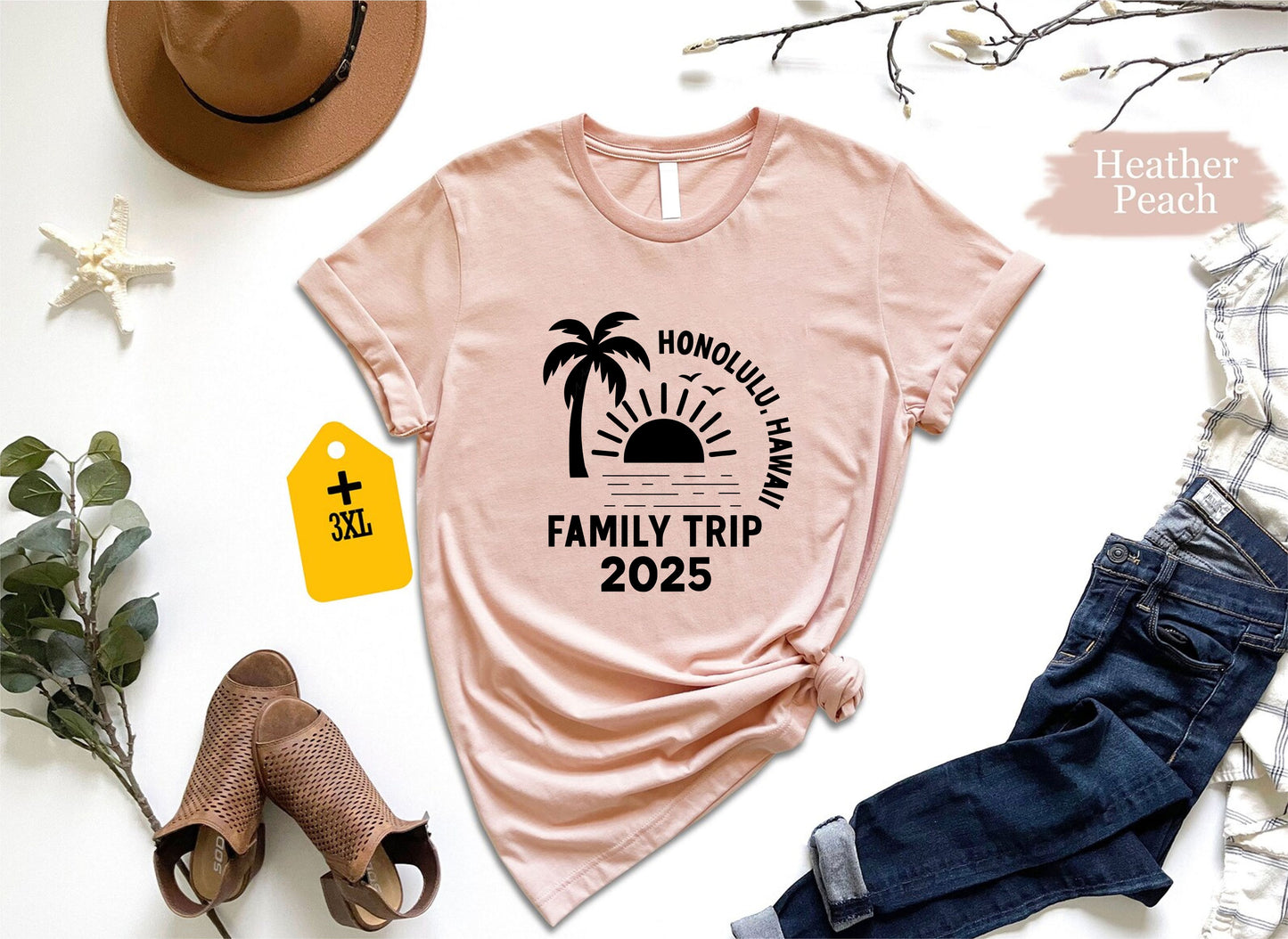 Honolulu Hawaii Family Trip 2025 T-Shirt – Custom Vacation Shirt, Matching Group Travel Tee, Tropical Beach Outfit, Unisex Island Holiday Top