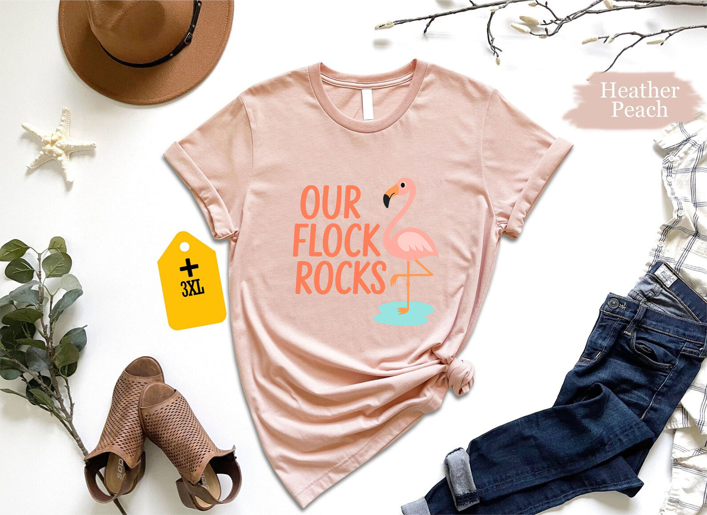Our Flock Rocks T-Shirt – Funny Teacher Team Shirt, Unisex Staff Appreciation Tee, Grade Level Squad Gift, Group Bird Theme Graphic Top