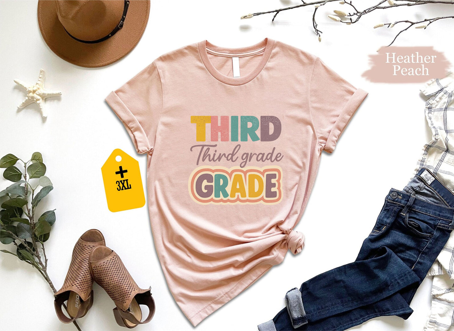 Third Grade T-Shirt – Funny 3rd Grade Teacher Shirt, Back To School Tee, Unisex Classroom Gift, Cute Grade Level Team Graphic Top